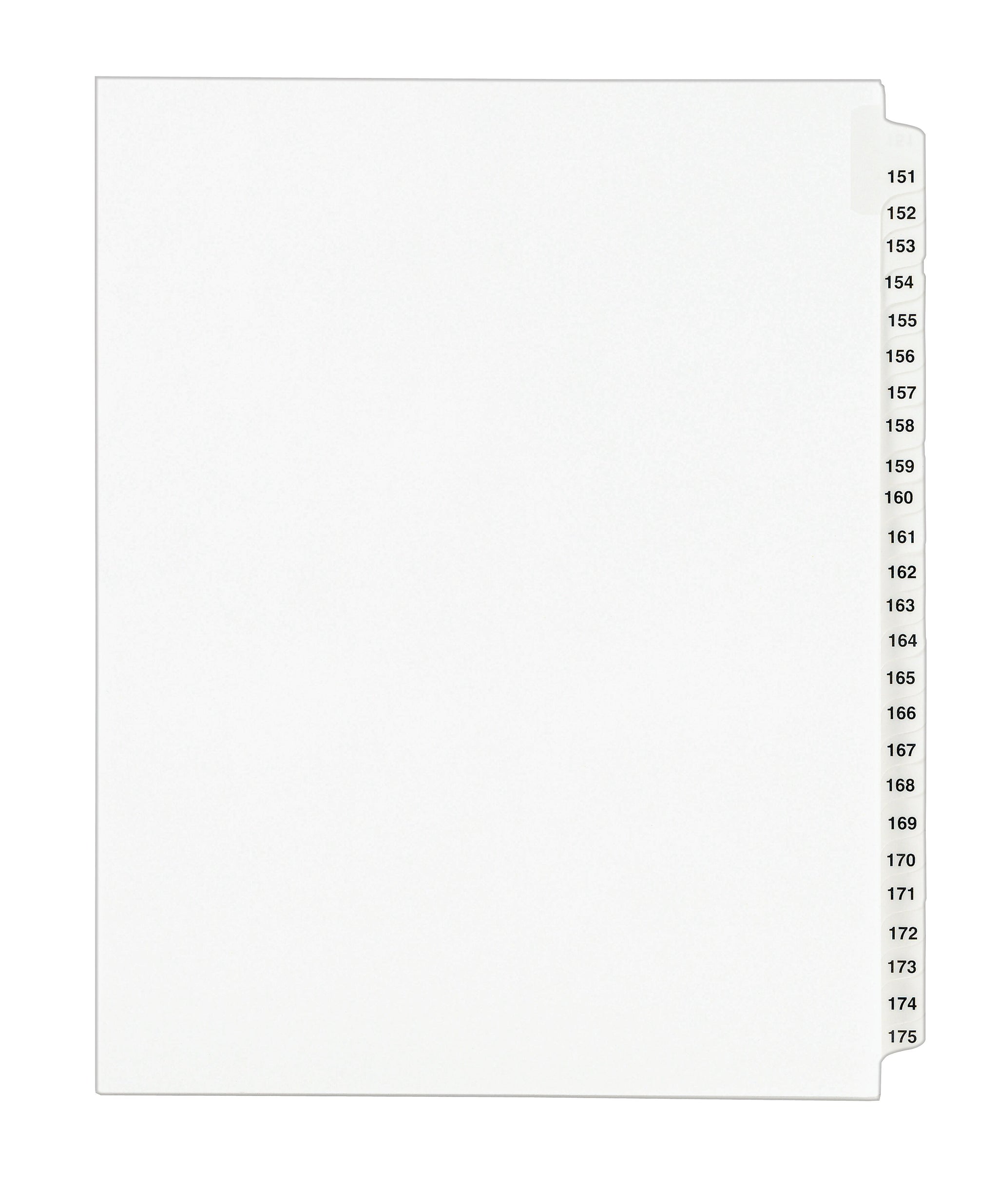 Avery Legal Pre-Printed Paper Divider Collated Set, 151-175 Tabs, White, Avery Style, Letter Size