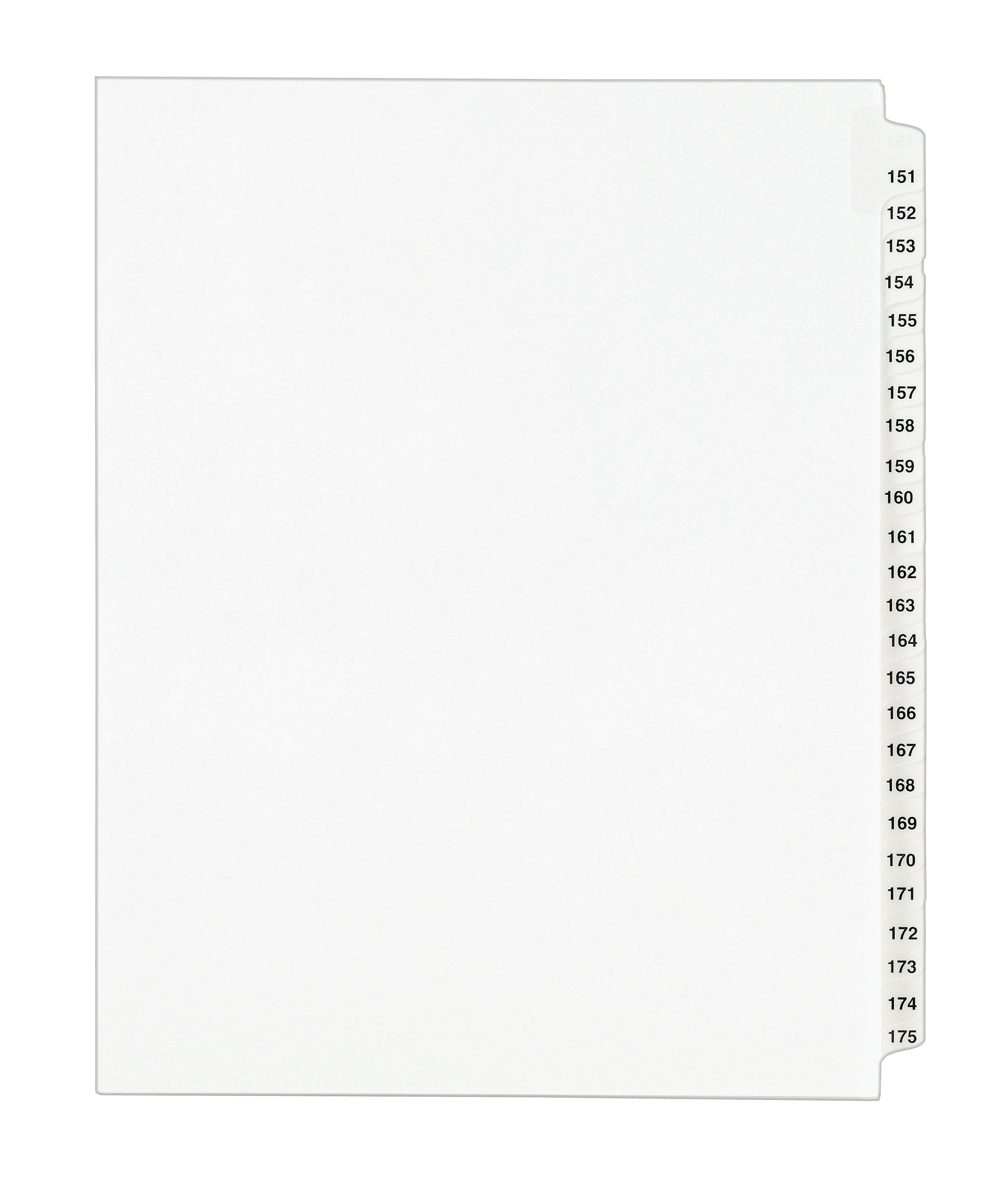 Avery Legal Pre-Printed Paper Divider Collated Set, 151-175 Tabs, White, Avery Style, Letter Size