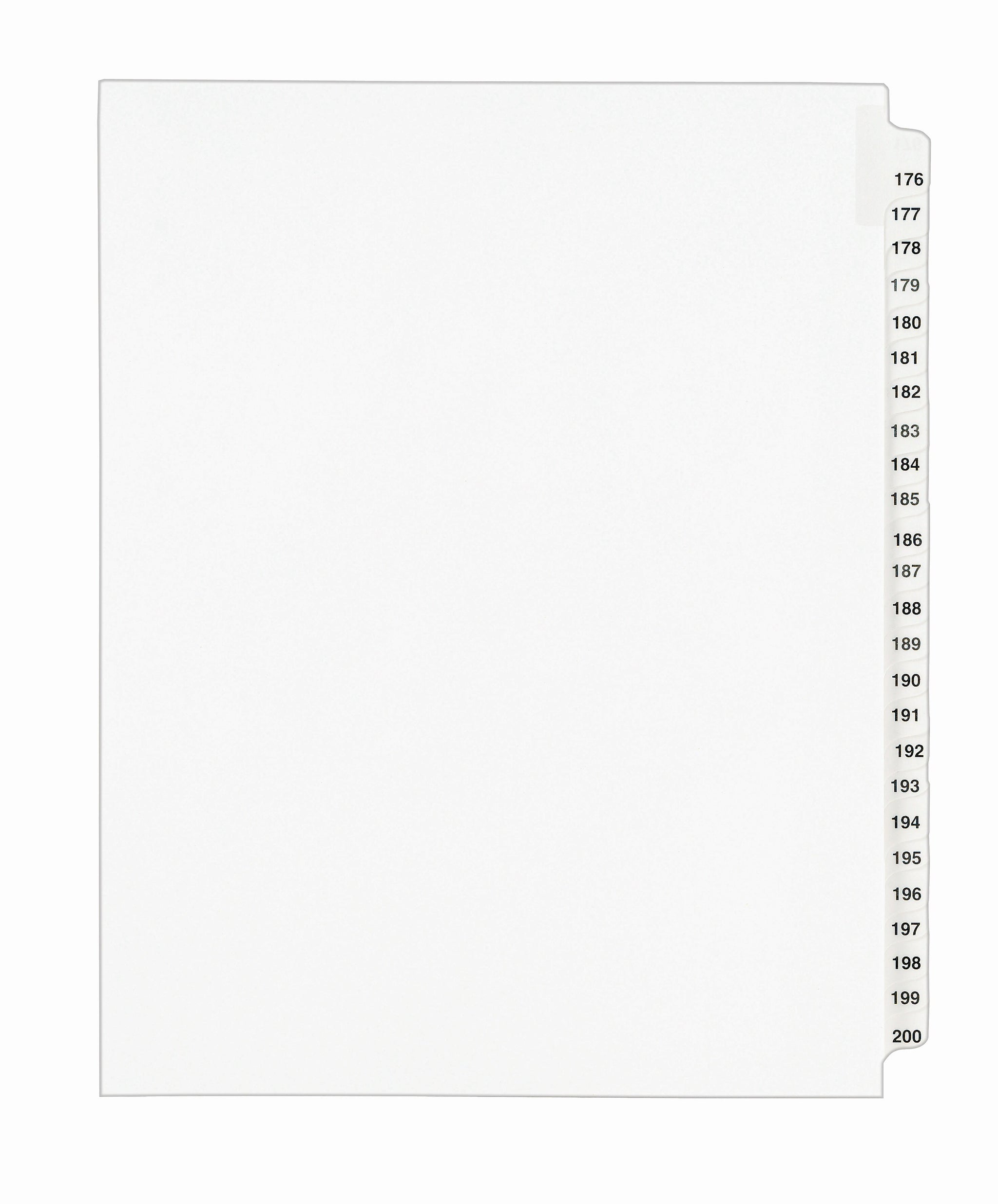 Avery Legal Pre-Printed Paper Divider Collated Set, 176-200 Tabs, White, Avery Style, Letter Size