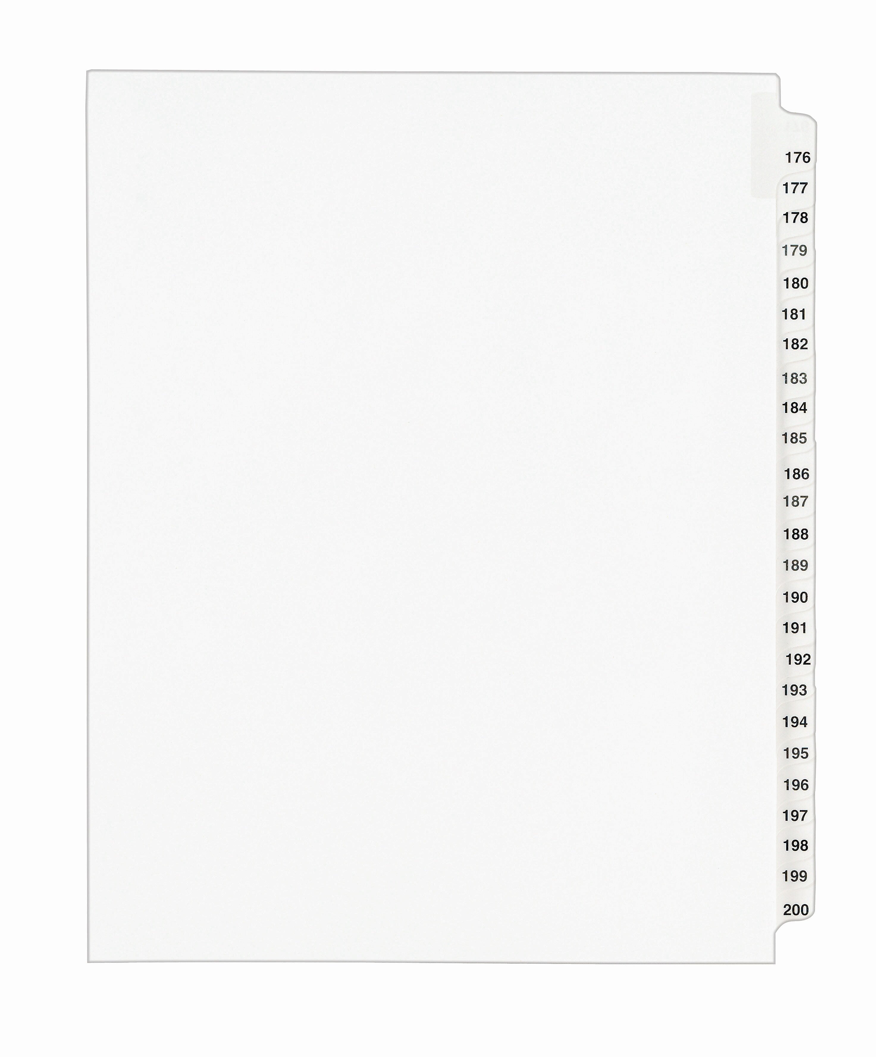 Avery Legal Pre-Printed Paper Divider Collated Set, 176-200 Tabs, White, Avery Style, Letter Size