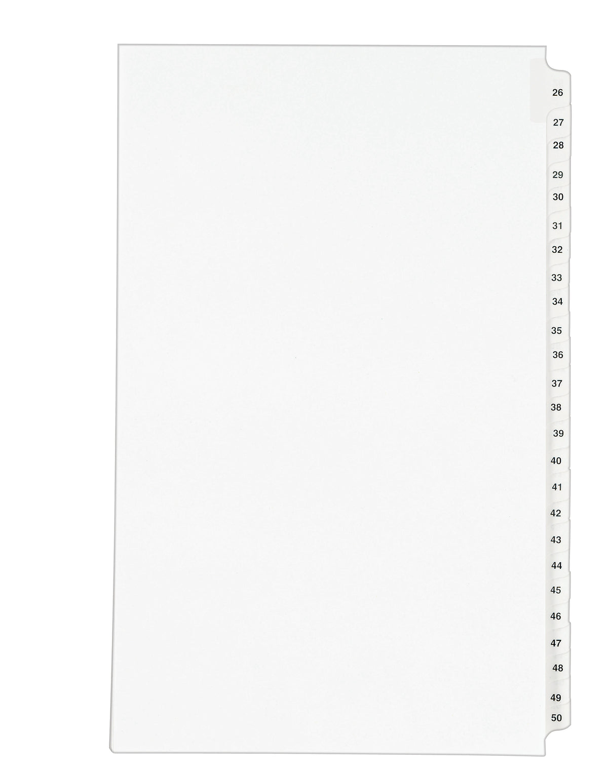 Avery Legal Pre-Printed Paper Divider Collated Set, 26-50 Tabs, White, Avery Style, Legal Size