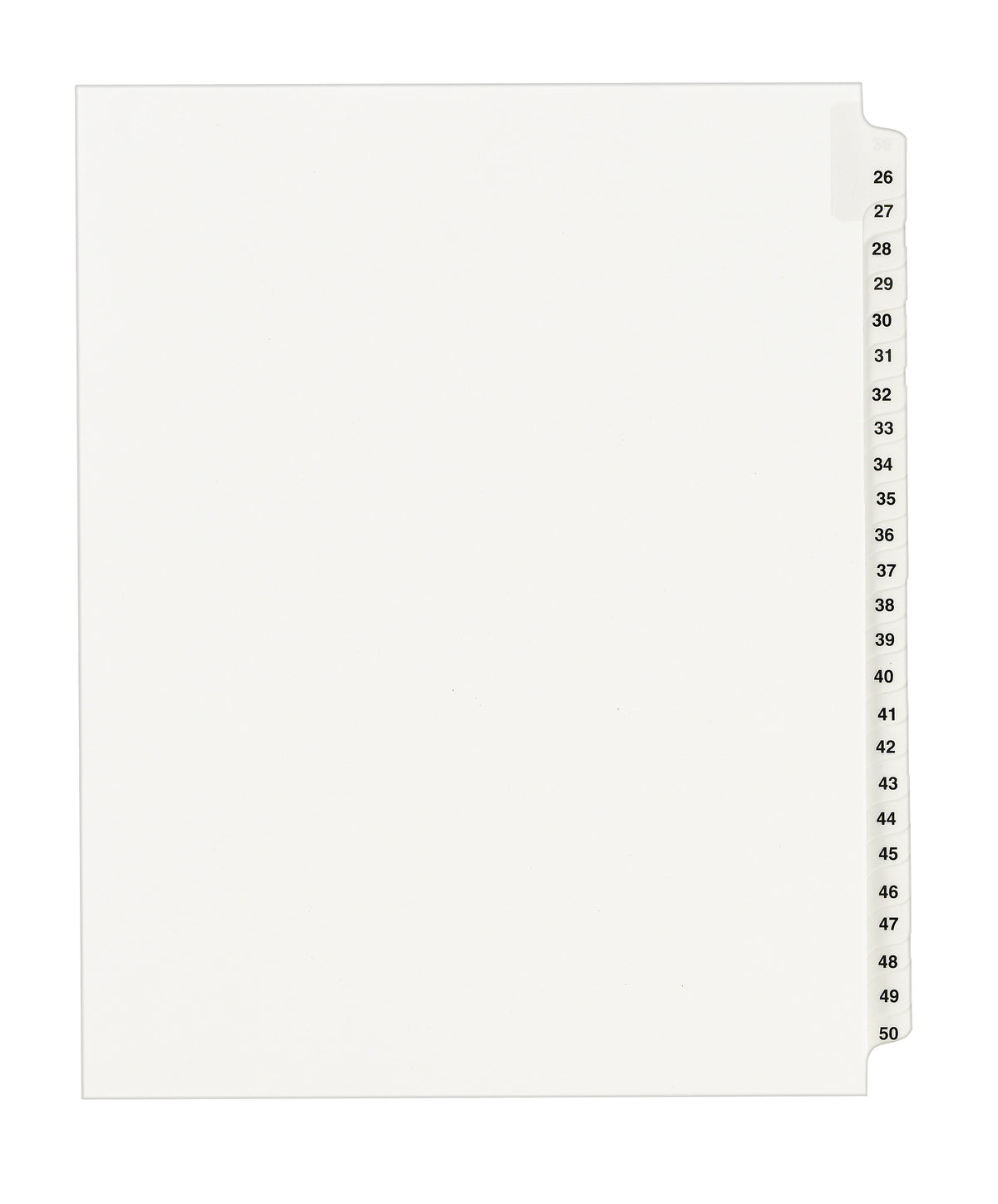 Avery Legal Pre-Printed Paper Divider Collated Set, 26-50 Tabs, White, Avery Style, Letter Size