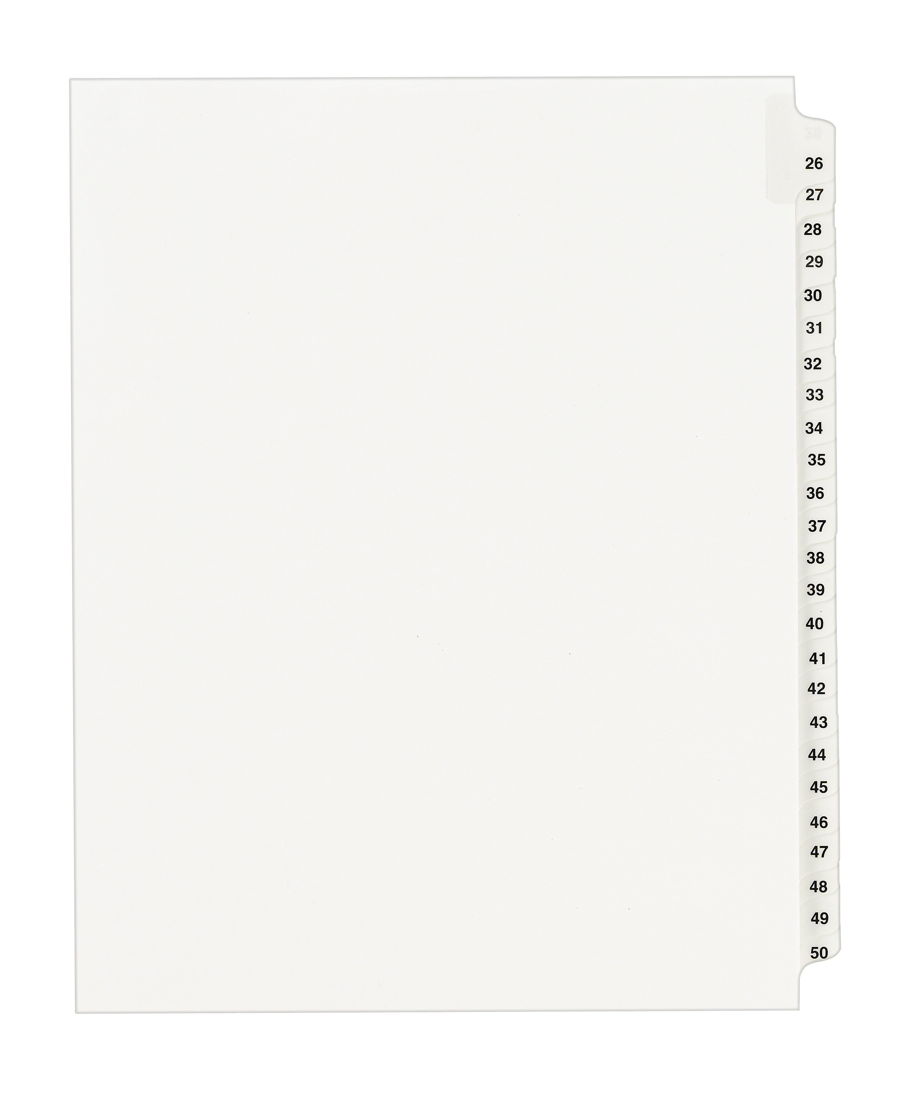 Avery Legal Pre-Printed Paper Divider Collated Set, 26-50 Tabs, White, Avery Style, Letter Size