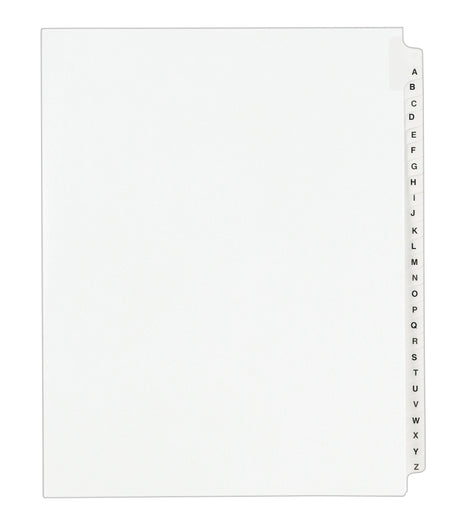 Avery Legal Pre-Printed Paper Divider Collated Set, A-Z Tabs, White, Avery Style, Letter Size