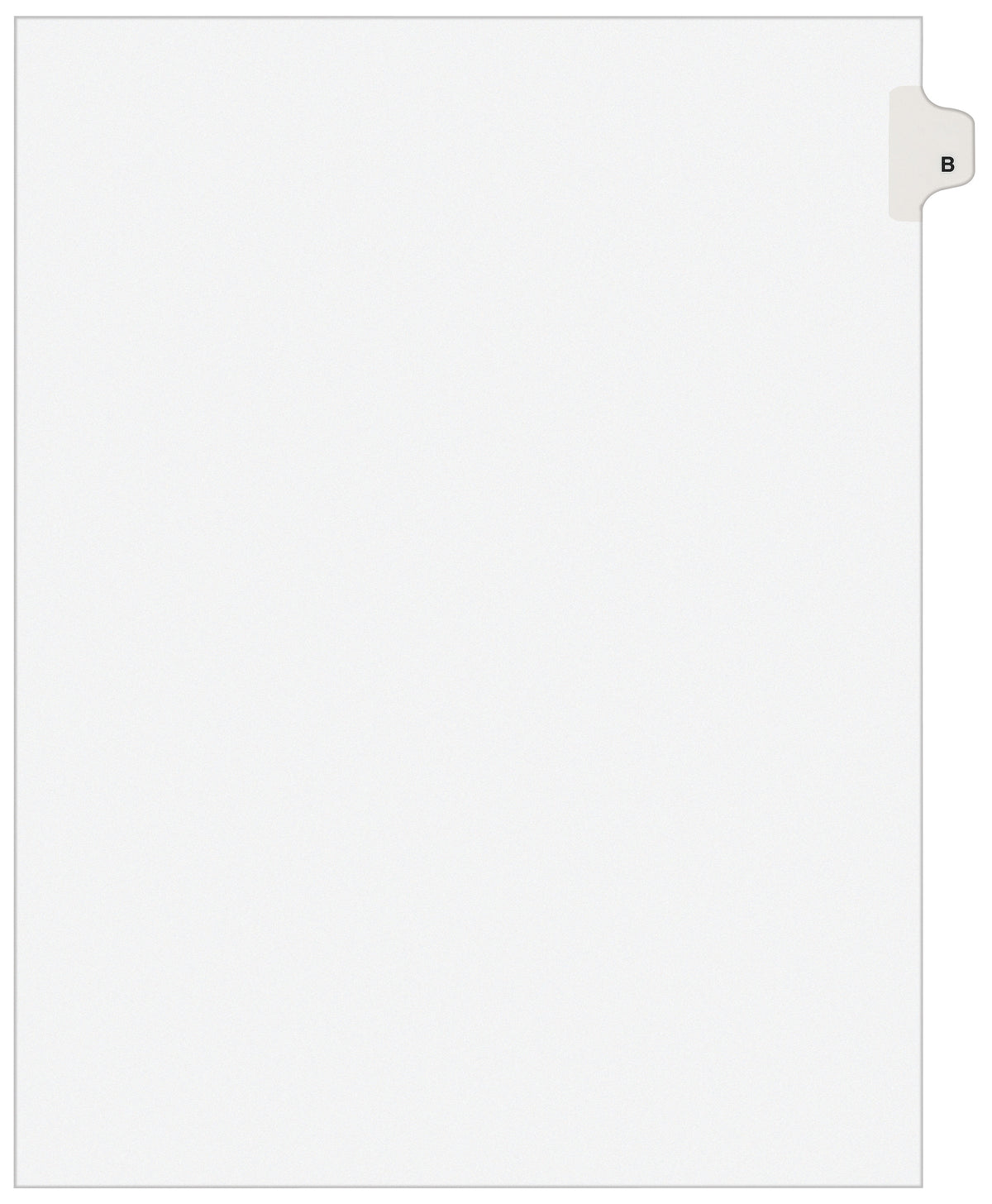 Avery Legal Pre-Printed Paper Divider, Side Tab B, White, Avery Style, Letter Size, 25/Pack