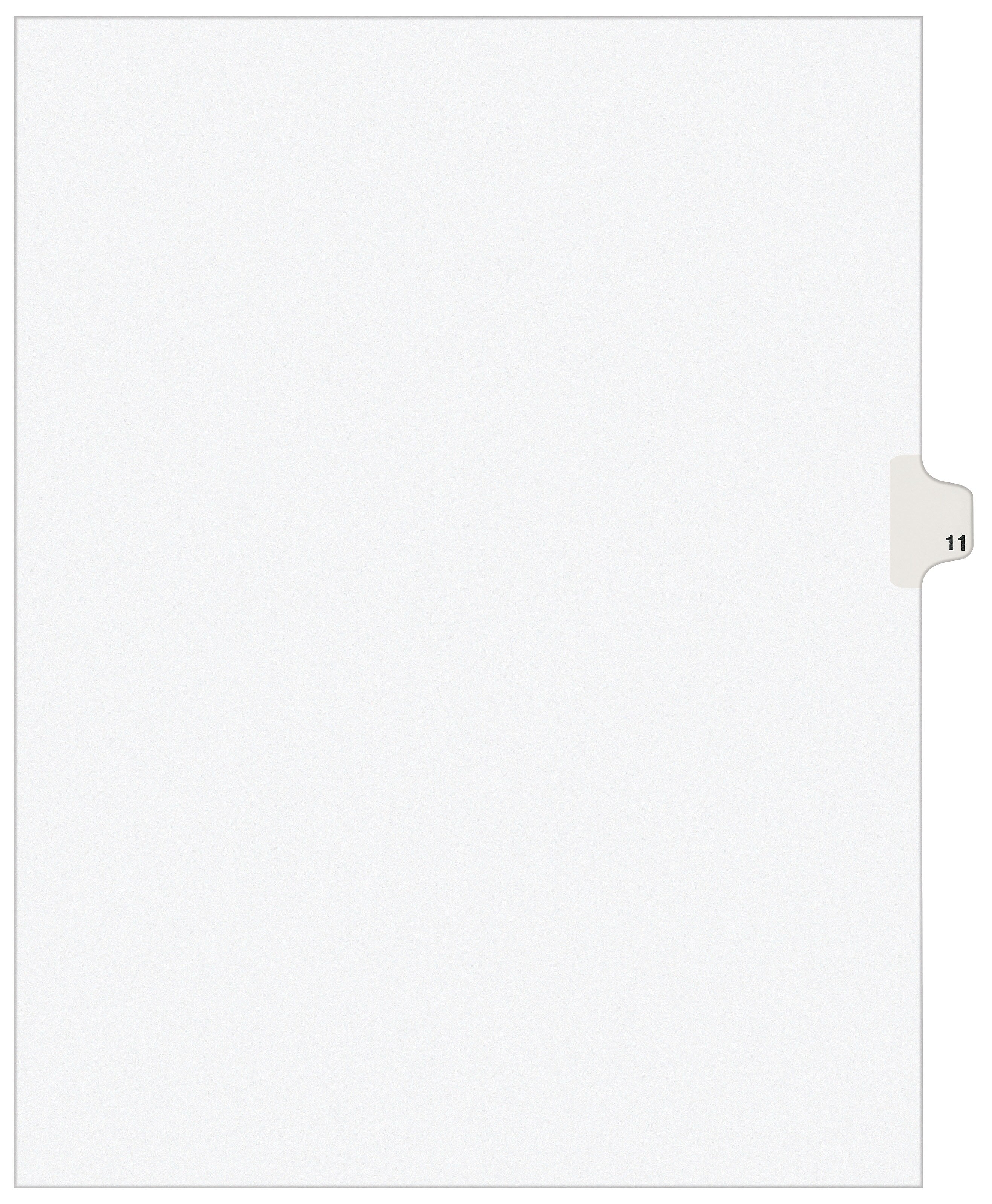 Avery Legal Pre-Printed Paper Dividers, Side Tab #11, White, Avery Style, Letter Size, 25/Pack