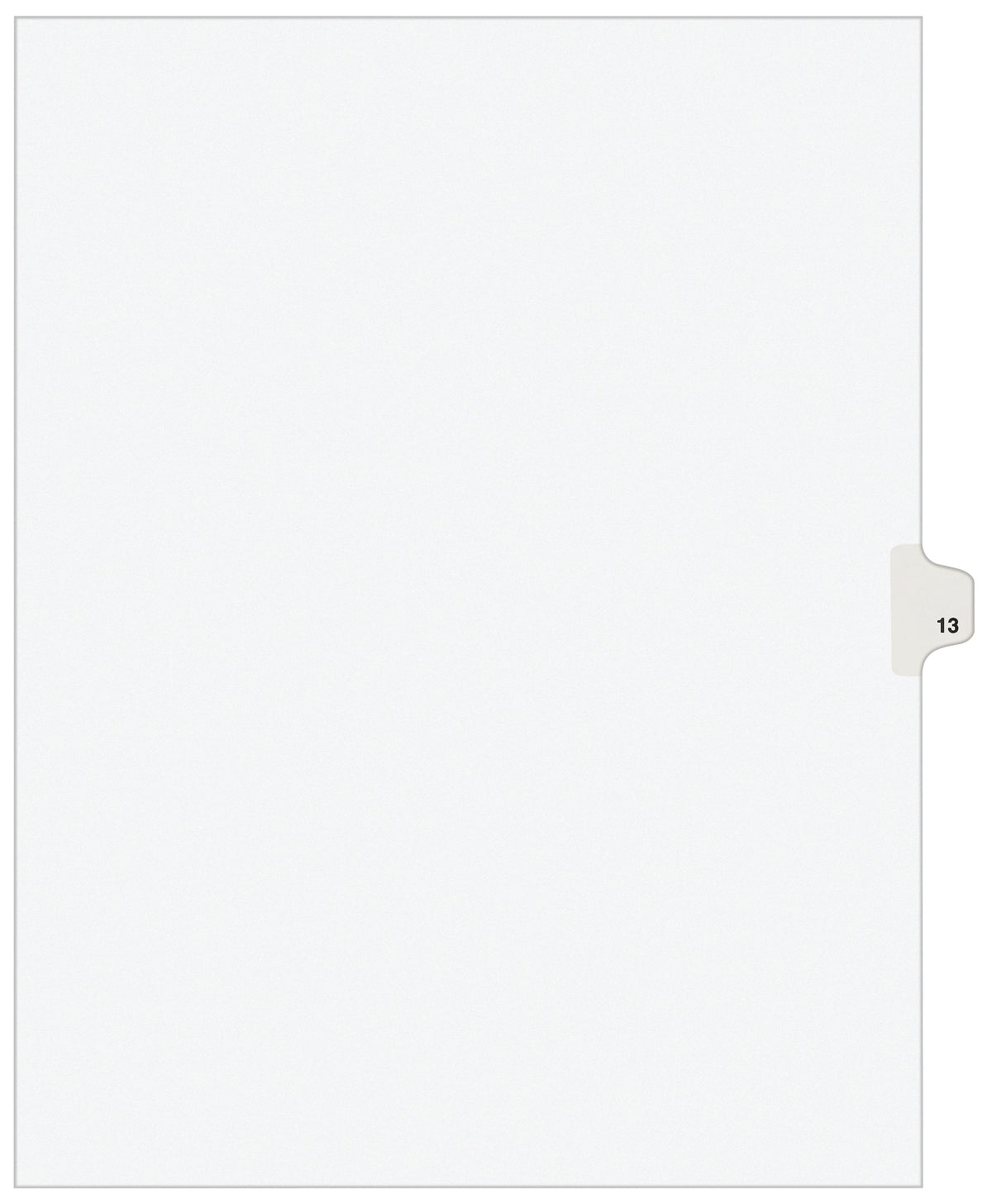 Avery Legal Pre-Printed Paper Dividers, Side Tab #13, White, Avery Style, Letter Size, 25/Pack