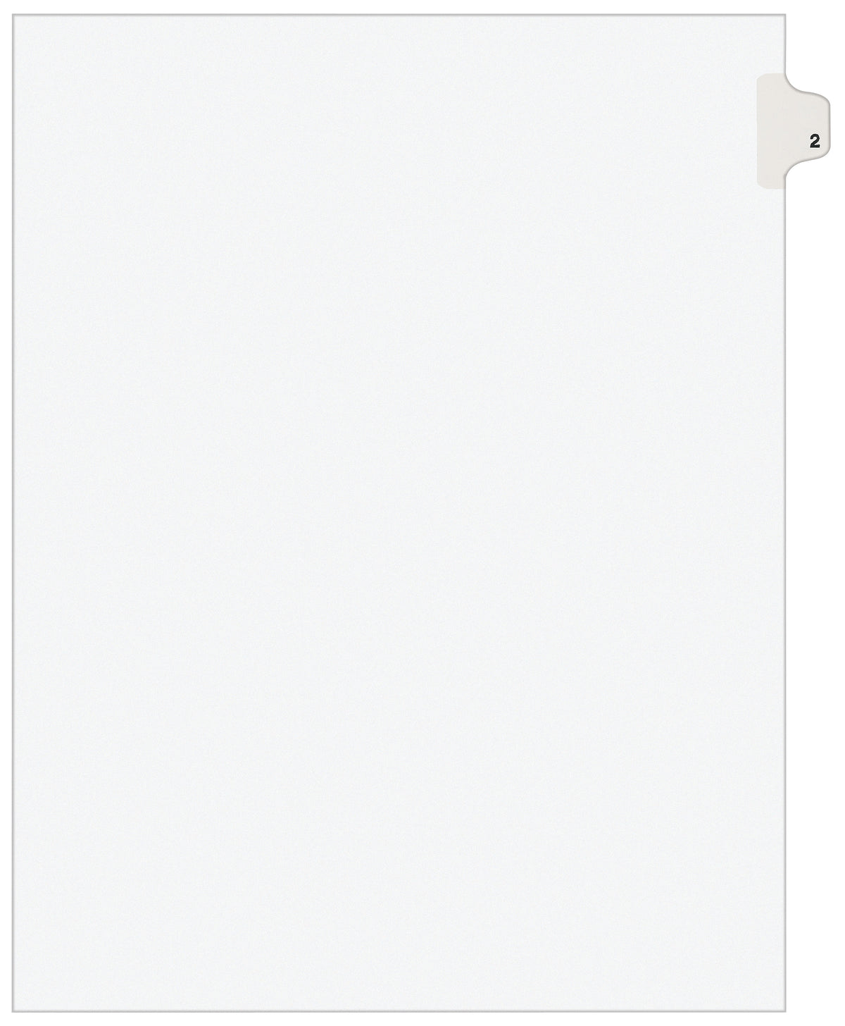 Avery Legal Pre-Printed Paper Dividers, Side Tab #2, White, Avery Style, Letter Size, 25/Pack