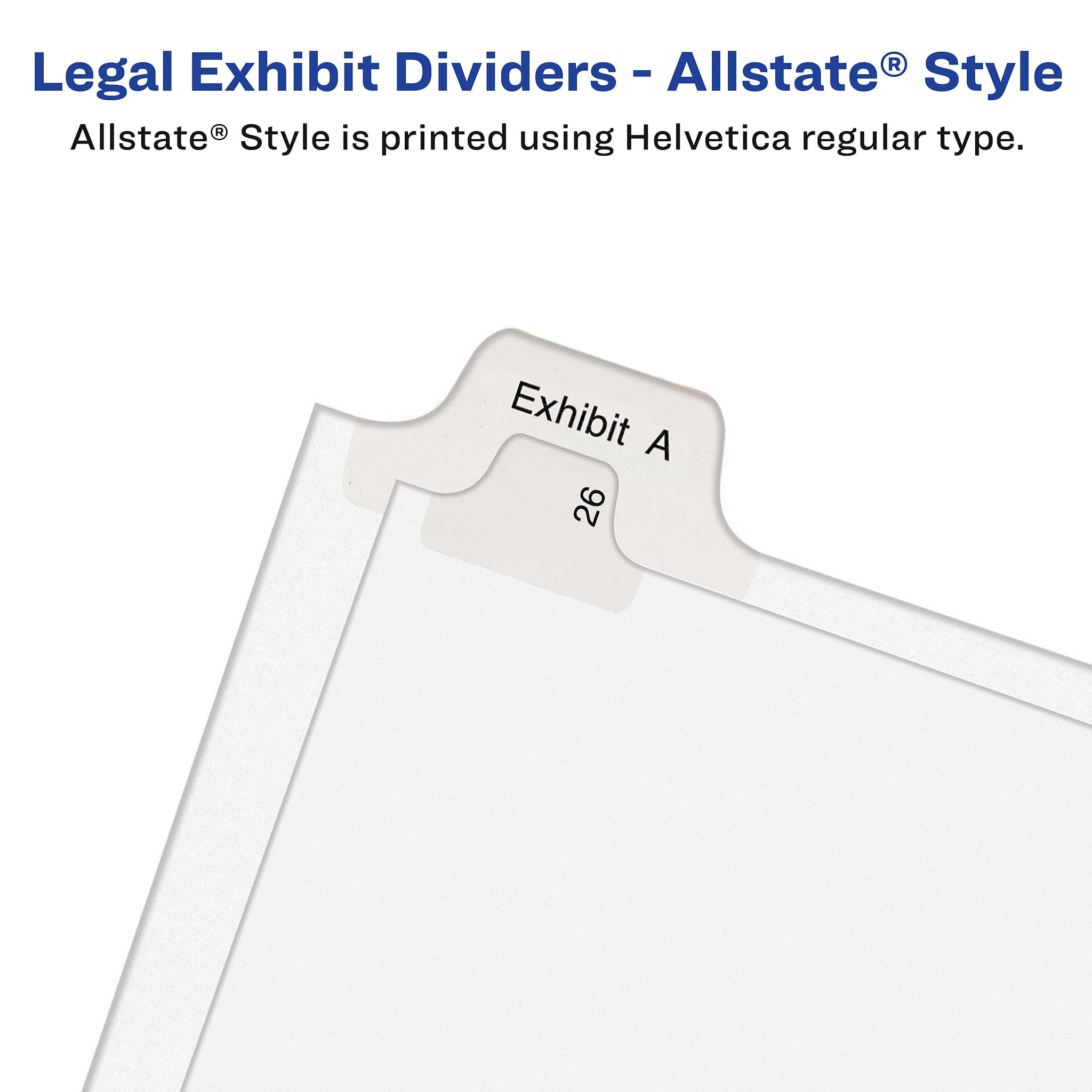 Avery Legal Pre-Printed Paper Dividers, Side Tab #4, White, Allstate Style, Letter Size, 25/Pack