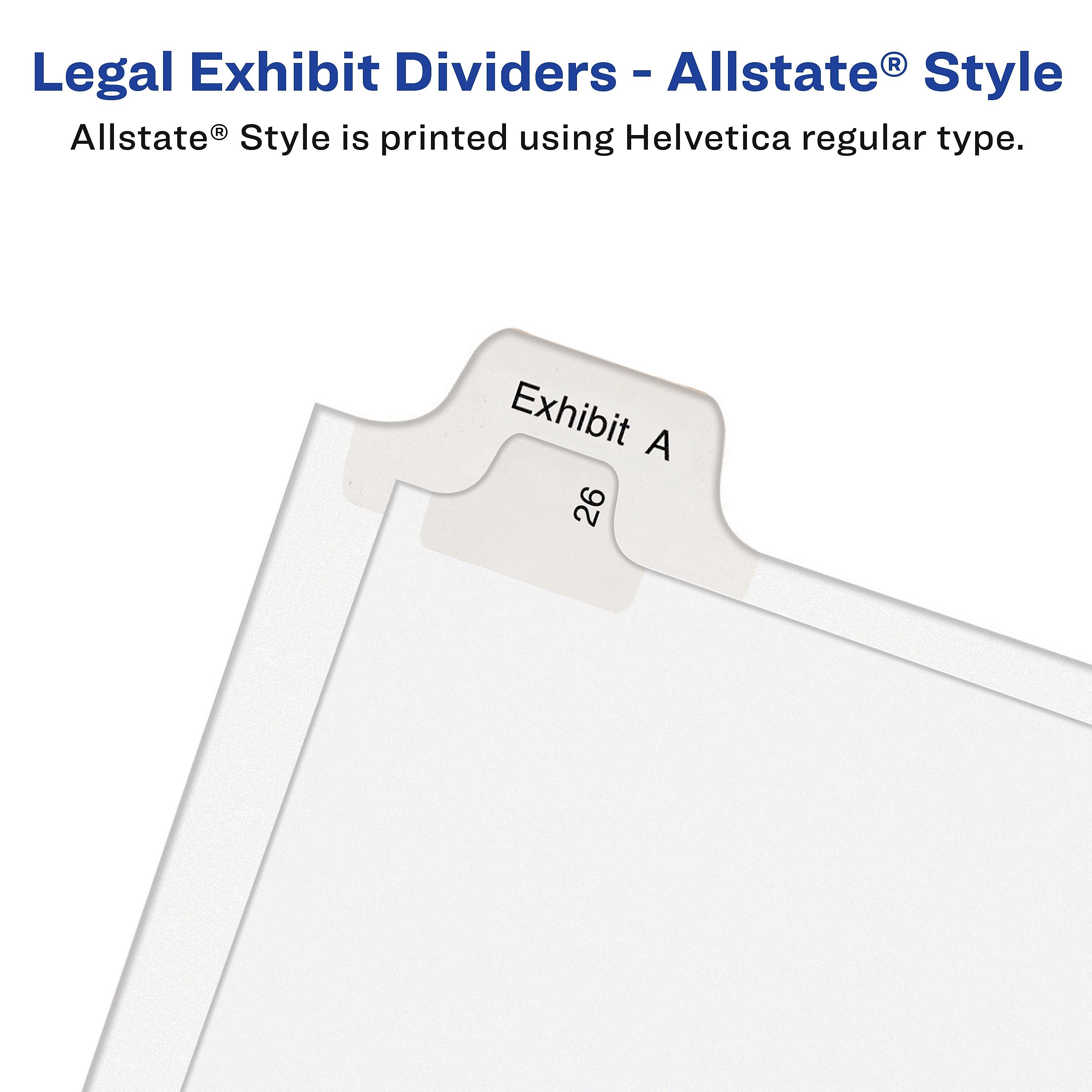 Avery Legal Pre-Printed Paper Dividers, Side Tab #4, White, Allstate Style, Letter Size, 25/Pack