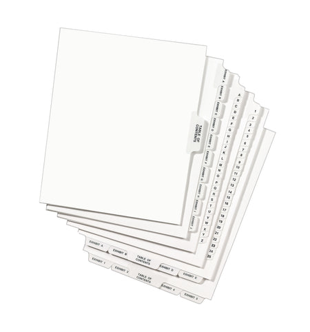 Avery Legal Pre-Printed Paper Dividers, Side Tab #7, White, Avery Style, Letter Size, 25/Pack