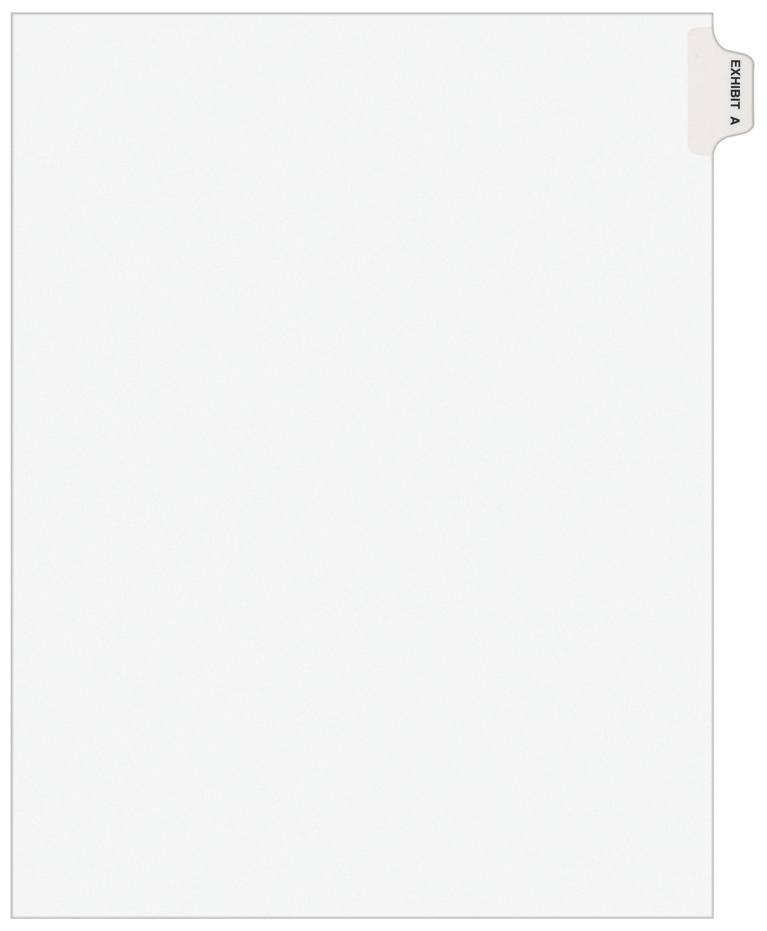 Avery Legal Pre-Printed Paper Dividers, Side Tab EXHIBIT A Tab, White, Avery Style, Letter Size, 25/Pack