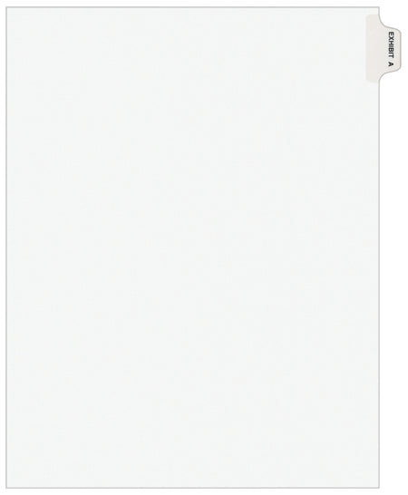 Avery Legal Pre-Printed Paper Dividers, Side Tab EXHIBIT A Tab, White, Avery Style, Letter Size, 25/Pack