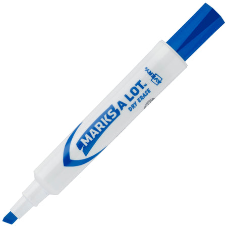 Avery Marks A Lot Desk-Style Dry Erase Marker, Chisel Tip, Blue, 12 Markers per Pack