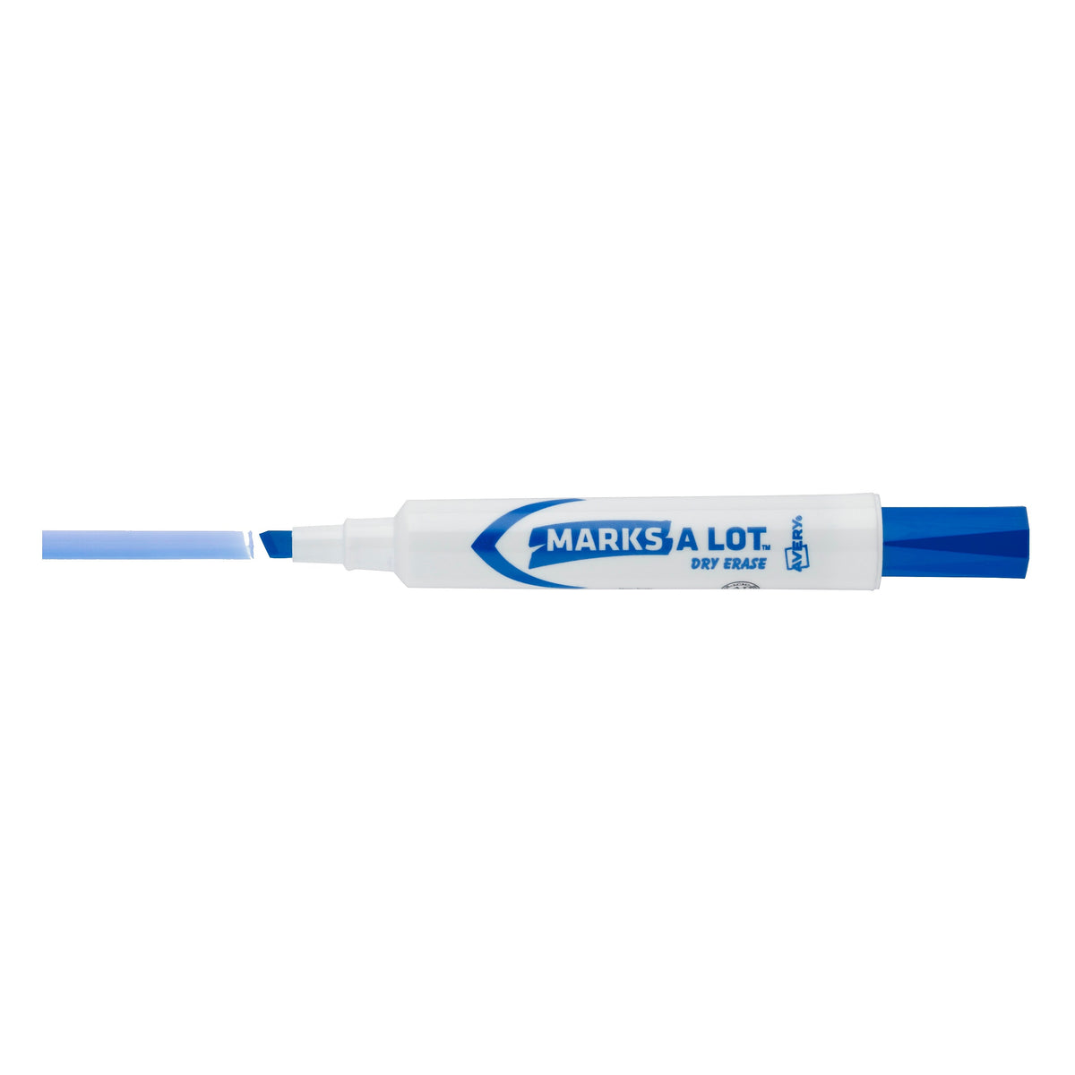 Avery Marks A Lot Desk-Style Dry Erase Marker, Chisel Tip, Blue, 12 Markers per Pack