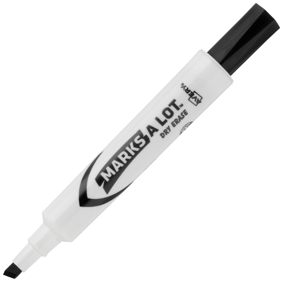 Avery Marks-A-Lot Desk-Style Dry Erase Markers, Chisel Tip, Black, 12/Pack