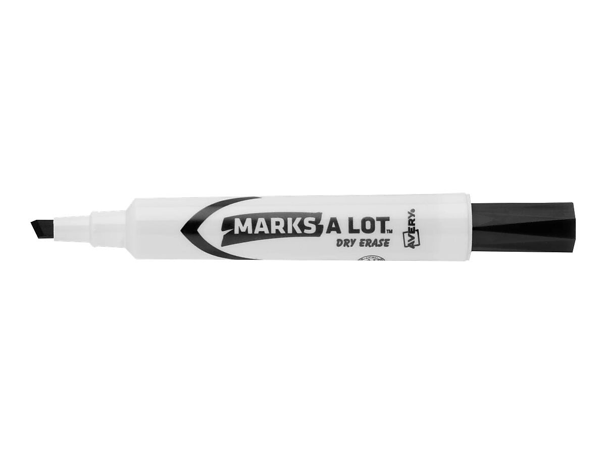 Avery Marks-A-Lot Dry Erase Marker, Chisel Tip, Black