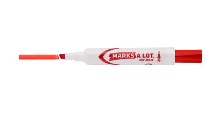 Avery Marks-A-Lot Dry Erase Marker, Chisel Tip, Red