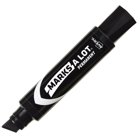 Avery Marks A Lot Jumbo Tank Permanent Markers, Chisel Tip, Black, 12/Pack