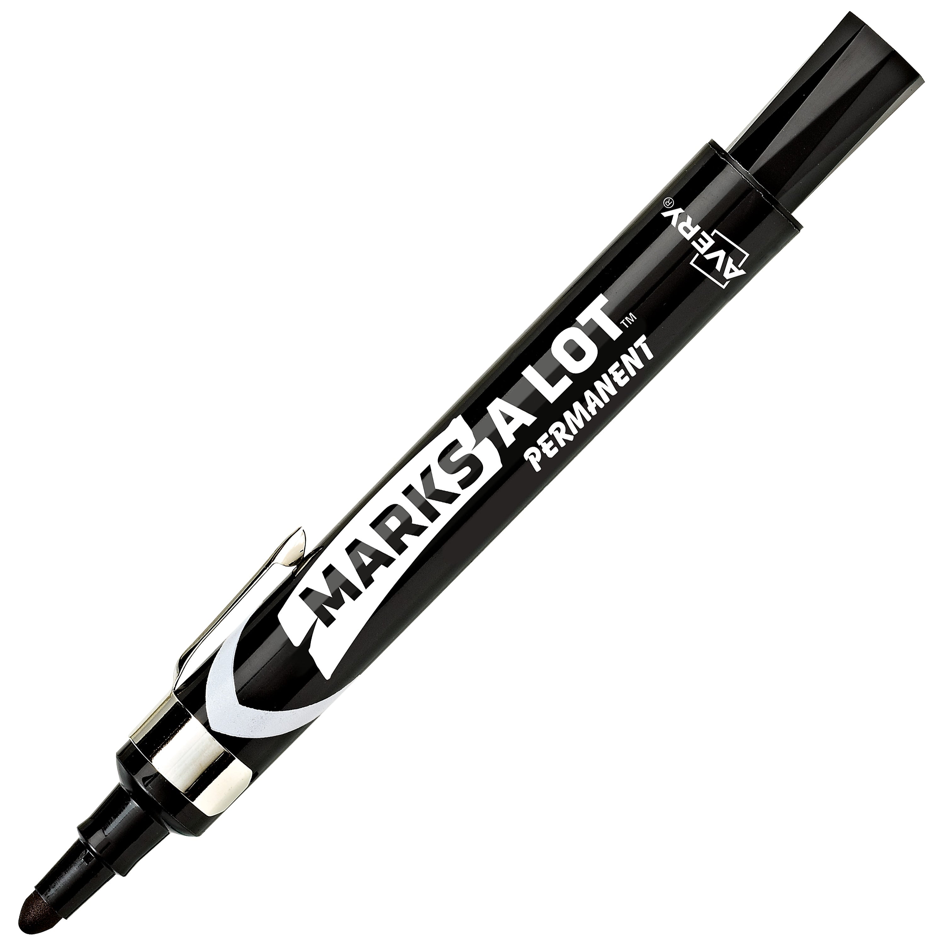 Avery Marks A Lot Tank Permanent Marker, Bullet Tip, Black