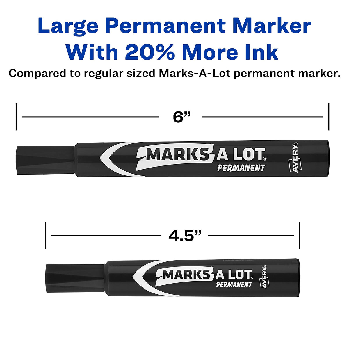 Avery Marks A Lot Tank Permanent Marker, Chisel Tip, Black