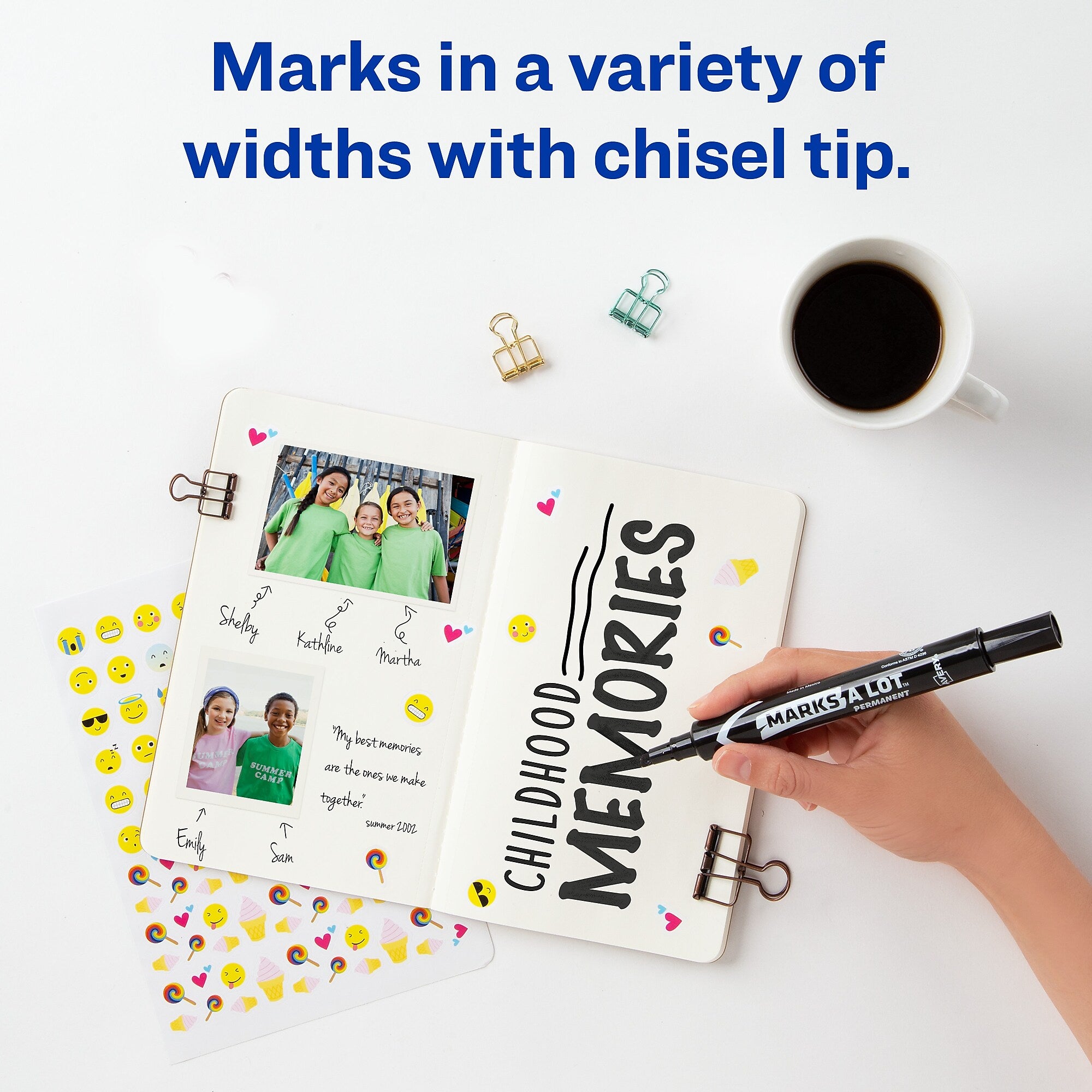 Avery Marks A Lot Tank Permanent Marker, Chisel Tip, Black