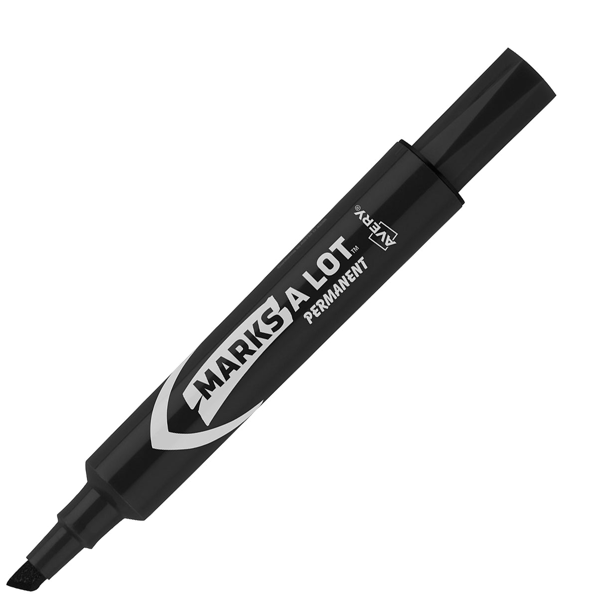 Avery Marks A Lot Tank Permanent Markers, Chisel Tip, Black, 12/Pack