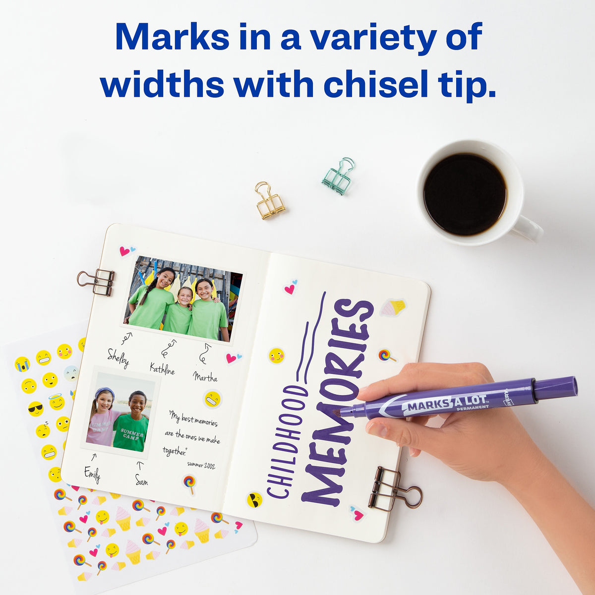 Avery Marks A Lot Tank Permanent Markers, Chisel Tip, Purple, 12/Pack