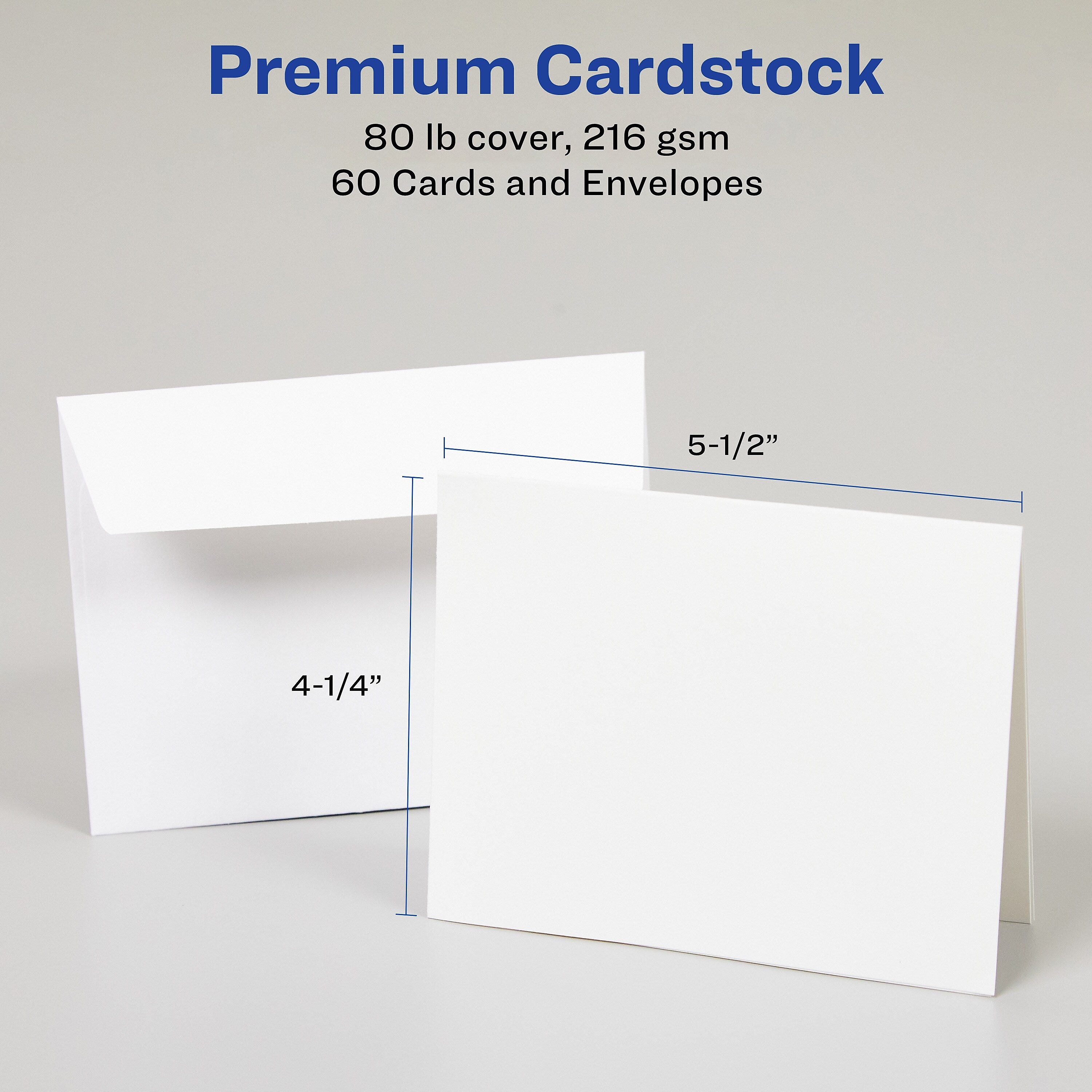 Avery Matte General Use Note Cards, White, 60/Pack