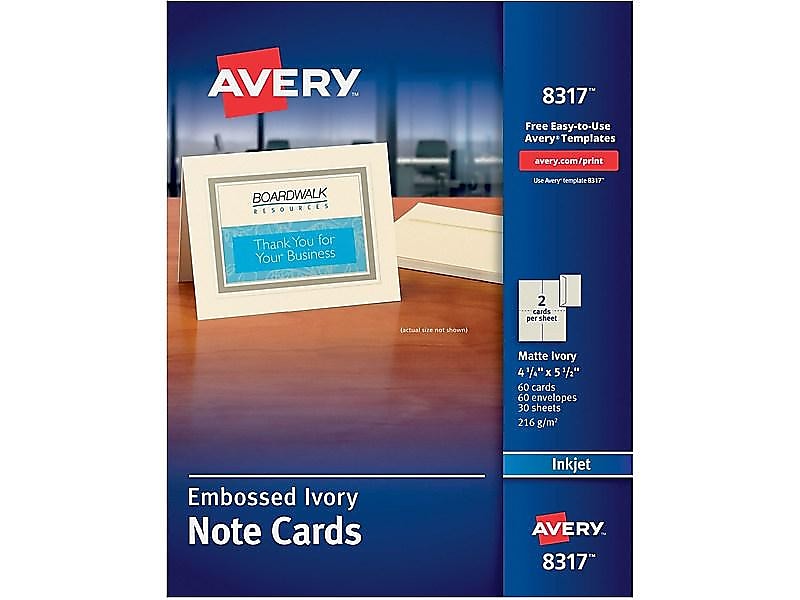 Avery Matte Notecards, 5.5" x 4.25", Ivory, 60/Box