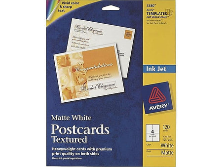 Avery Matte Postcards, 5.5" x 4.25", White, 120/Box