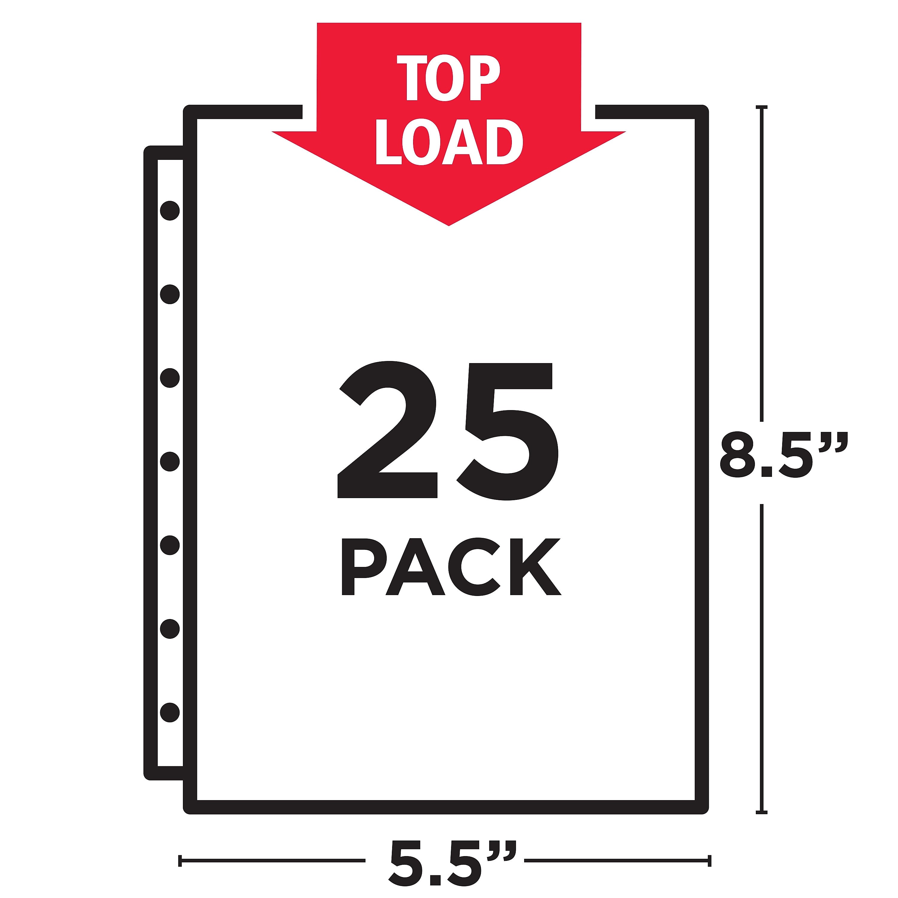 Avery Mini Heavyweight Sheet Protectors, 8-1/2" x 5-1/2", Clear, 25/Pack