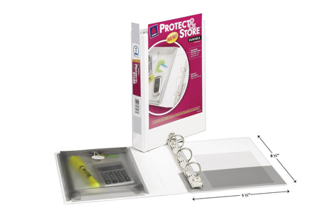 Avery Mini Protect & Store 1" 3-Ring View Binders, White