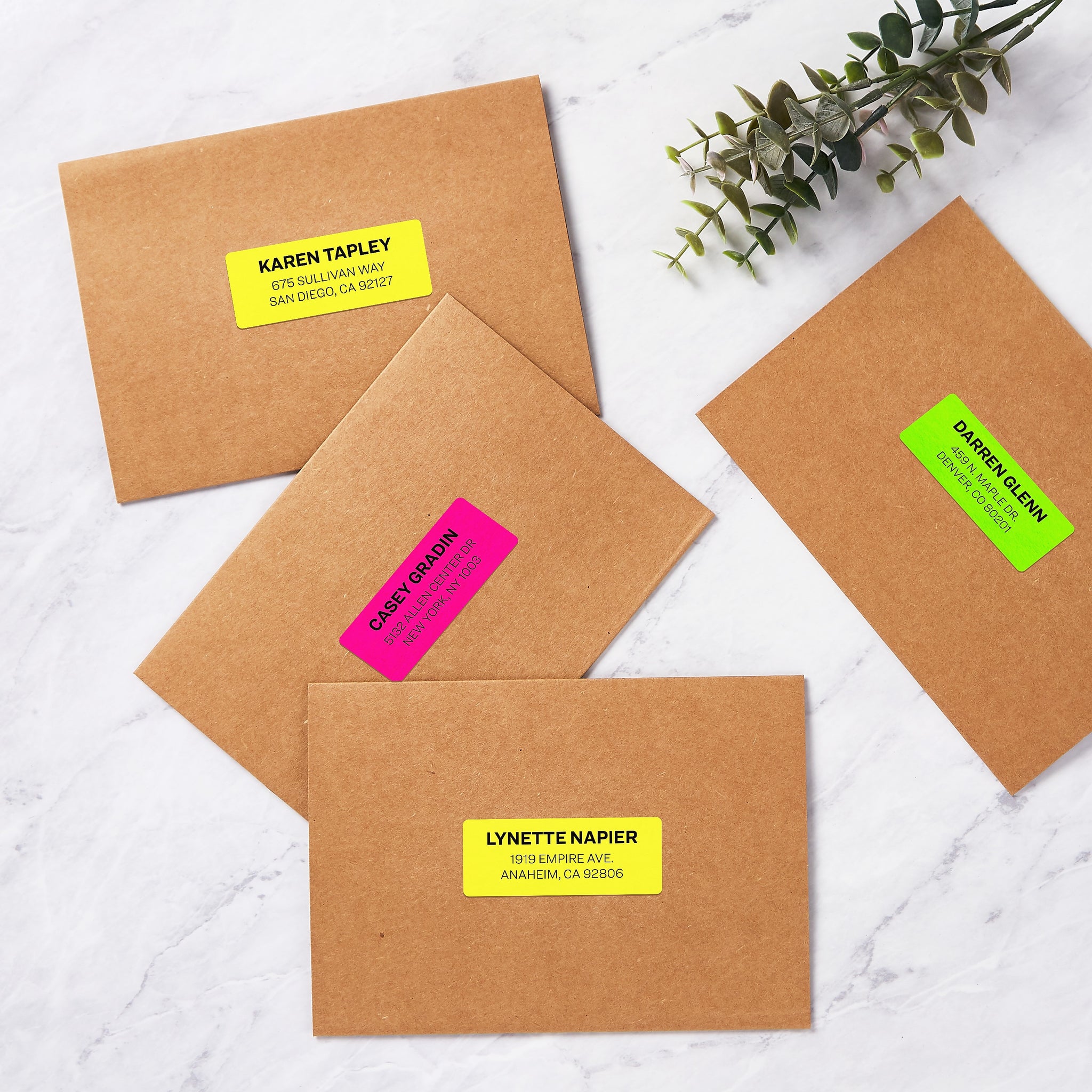 Avery Neon Laser Address Labels, 1 x 2 5/8
