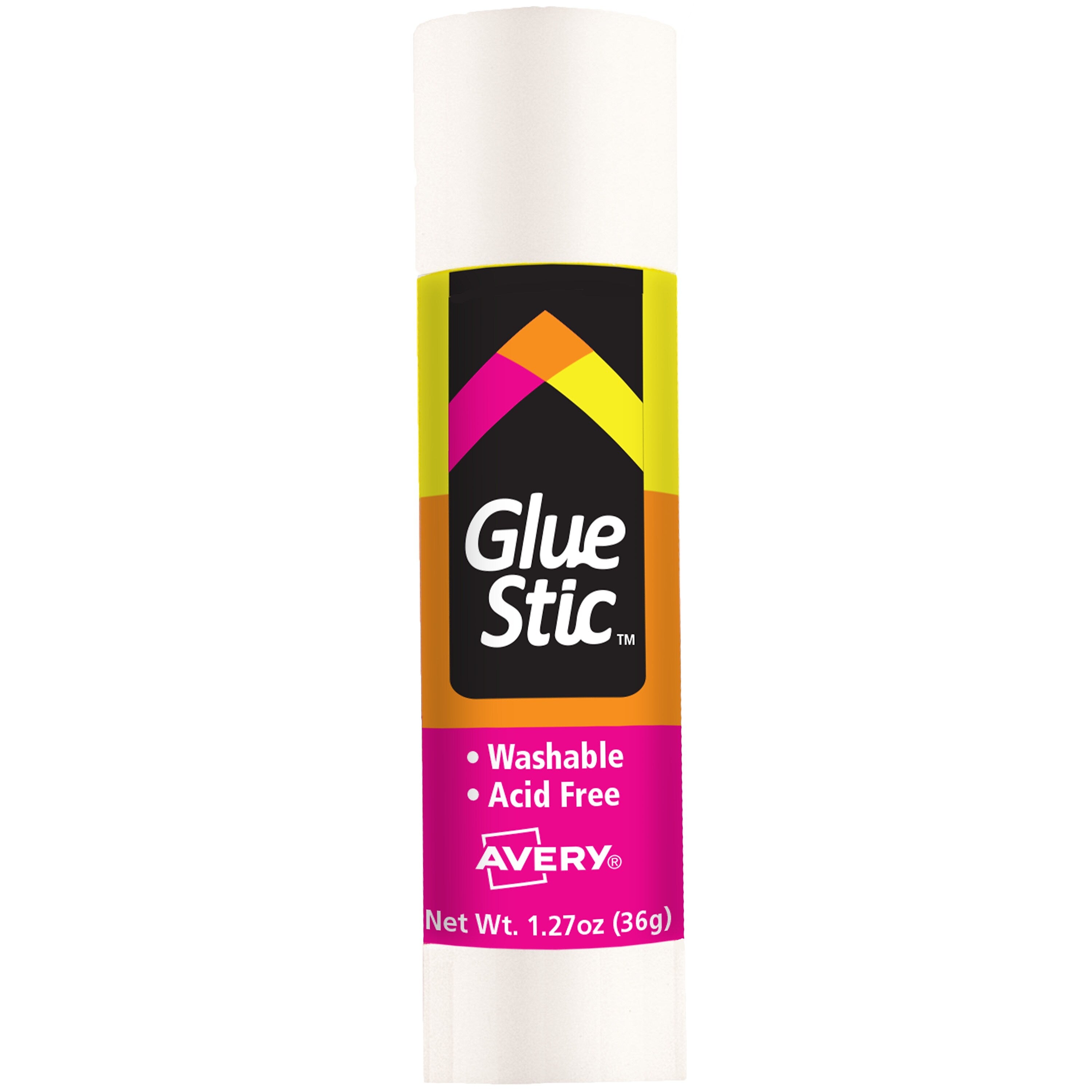 Avery Nontoxic Washable Glue Sticks, 1.27 oz., White, 18/Pack