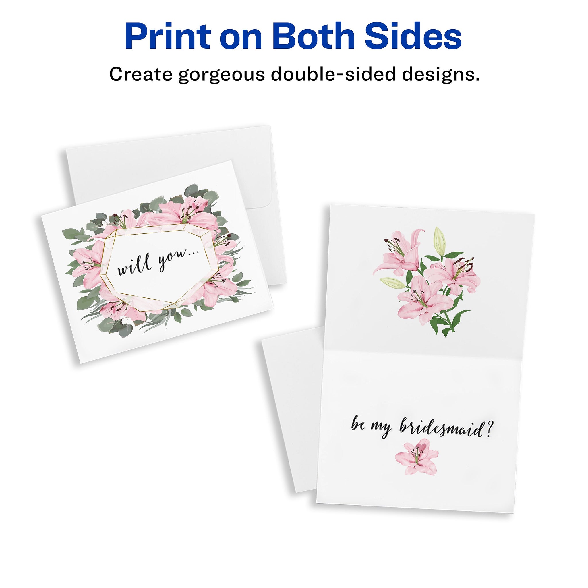 Avery Note Cards Matte General Use Notecards, White, 60/Box