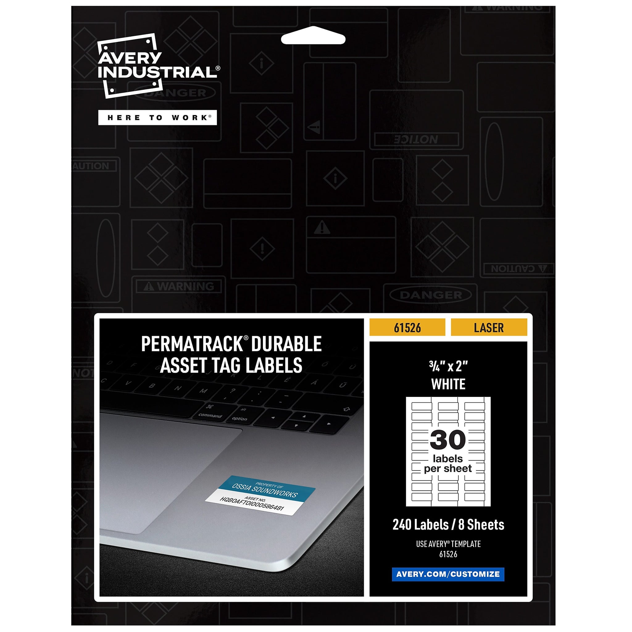 Avery PermaTrack Durable Laser Asset Tag Labels, 3/4
