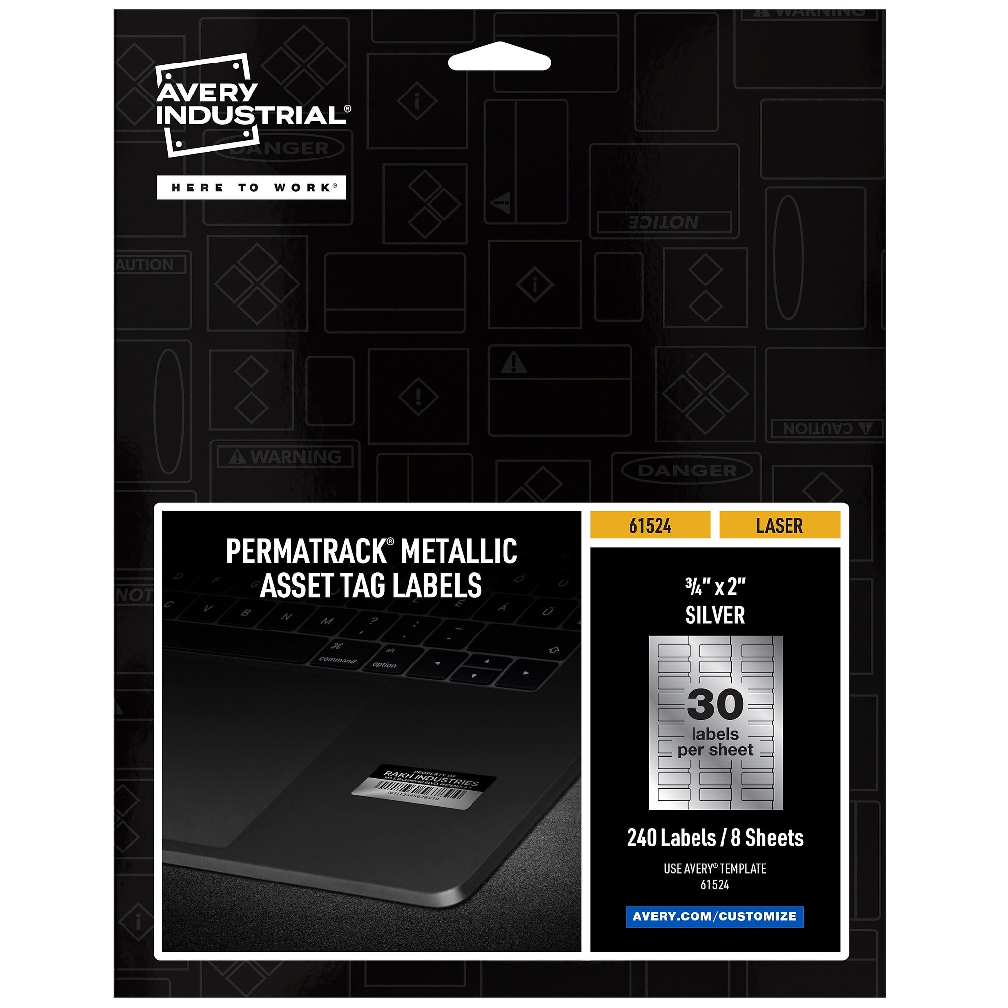 Avery PermaTrack Metallic Laser Asset Tag Labels, 3/4