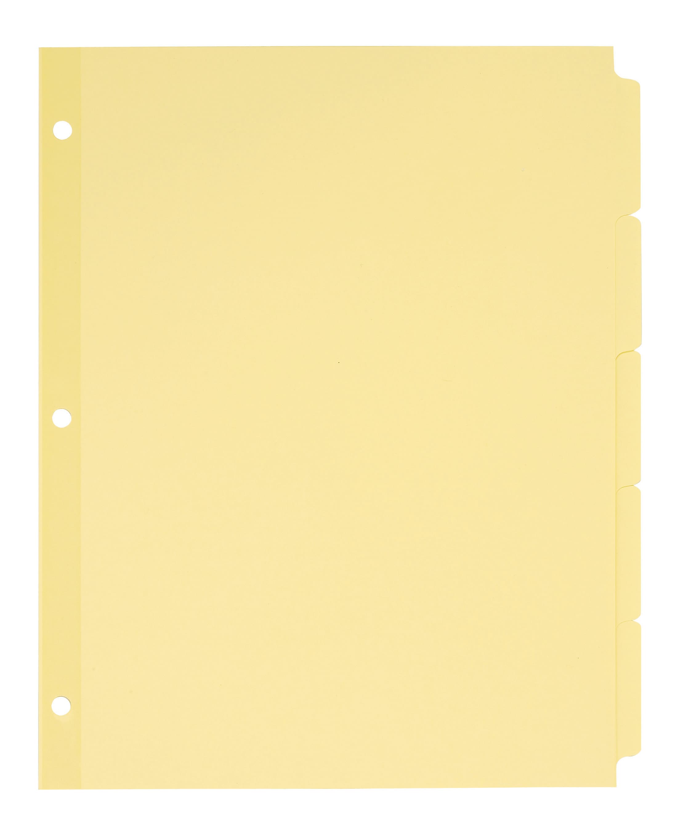 Avery Plain Tab Write-On Paper Dividers, 5 Tabs, Buff, 36 Sets/Pack