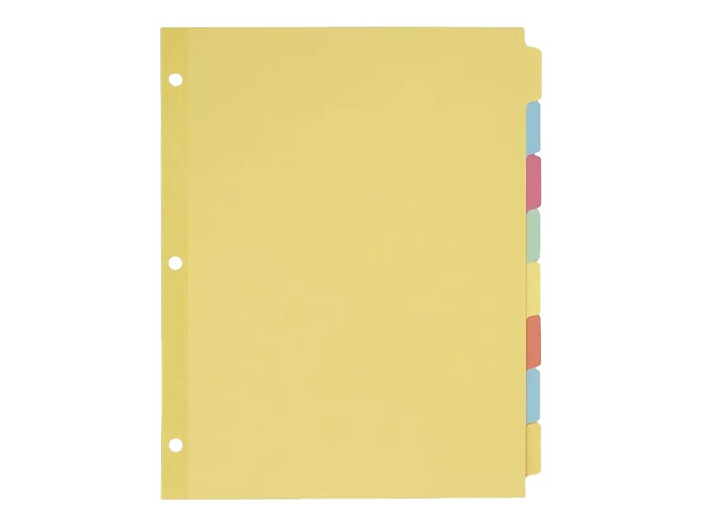 Avery Plain Write-On Dividers, 8-Tab, Multicolor, 24 Sets/Box