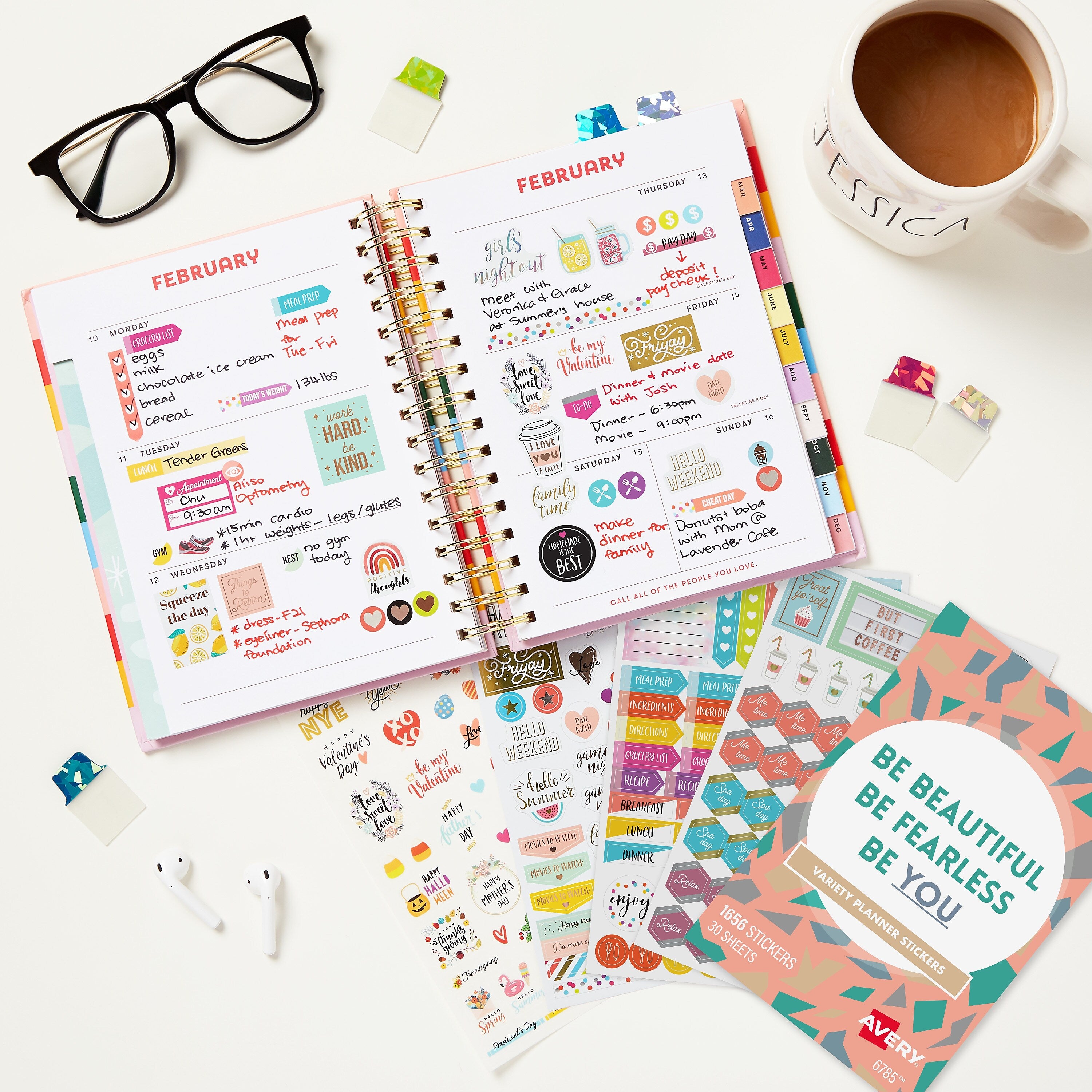 Avery Planner Stickers Variety Pack, 1,656 Stickers, Weekly, Calendar and Journal Sticker Sheets