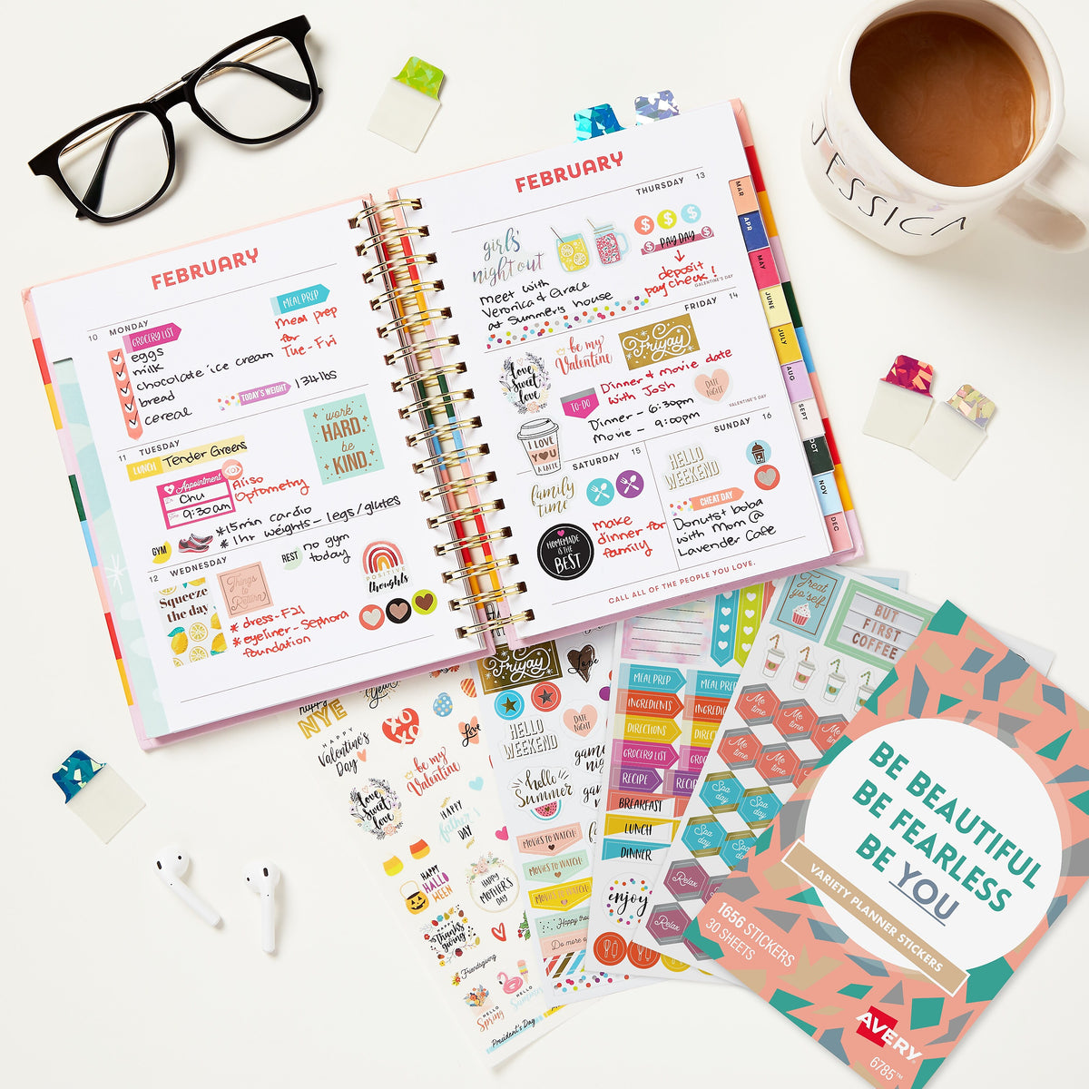 Avery Planner Stickers Variety Pack, 1,656 Stickers, Weekly, Calendar and Journal Sticker Sheets