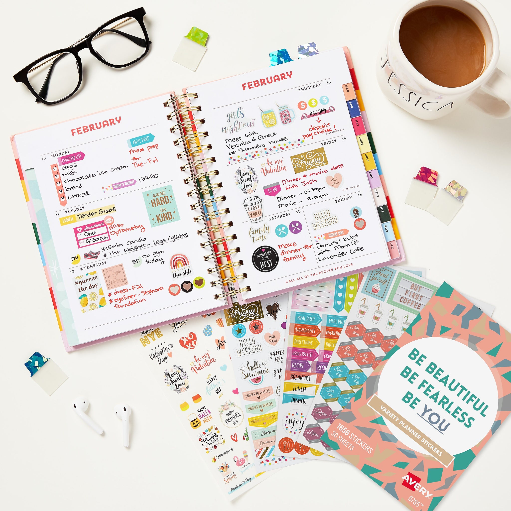 Avery Planner Stickers Variety Pack, 1,656 Stickers, Weekly, Calendar and Journal Sticker Sheets