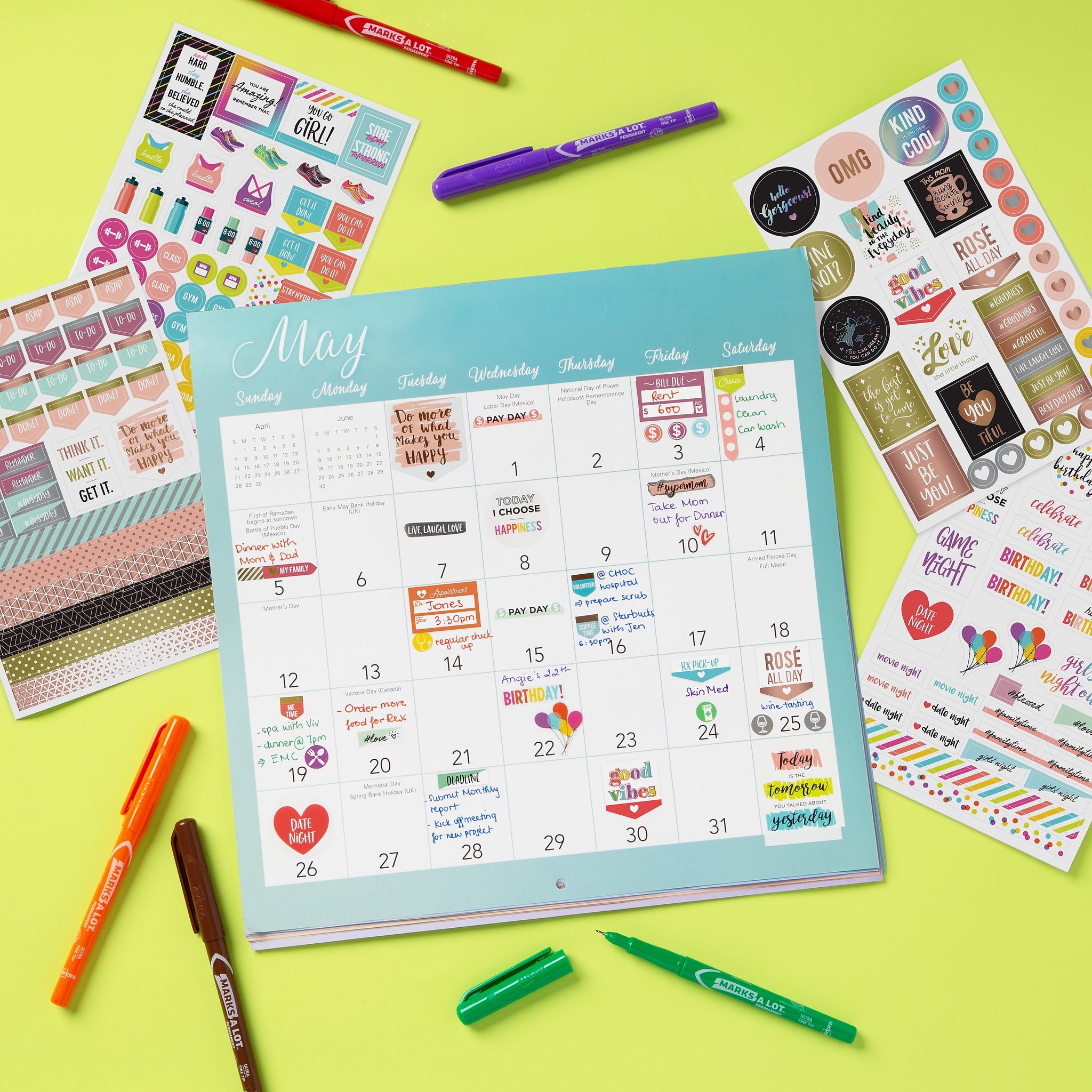 Avery Planner Stickers Variety Pack, 1,682 Stickers, Calendar Stickers, Decorate Planners and Journals