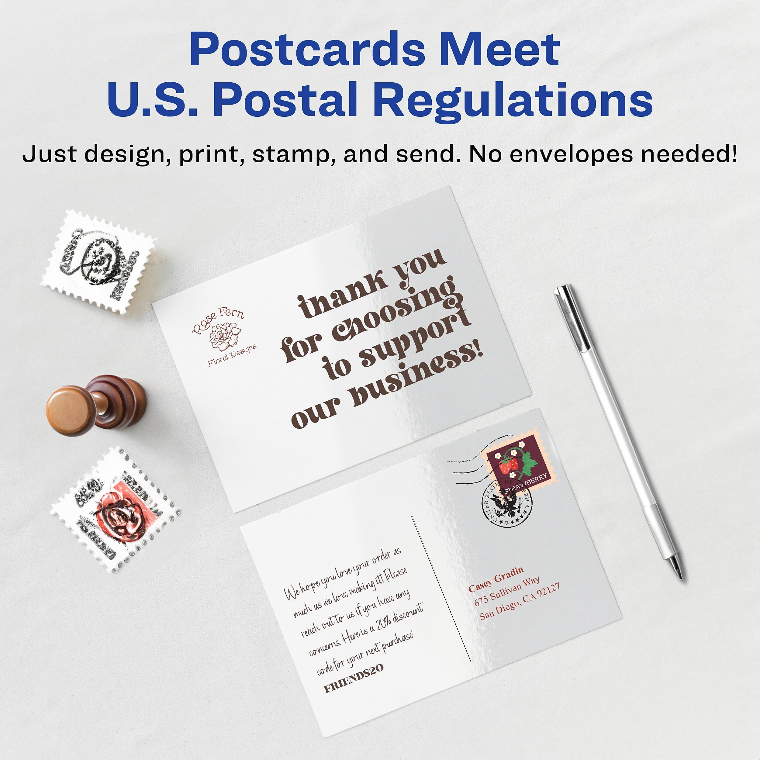 Avery Postcards, Glossy White, 4.25