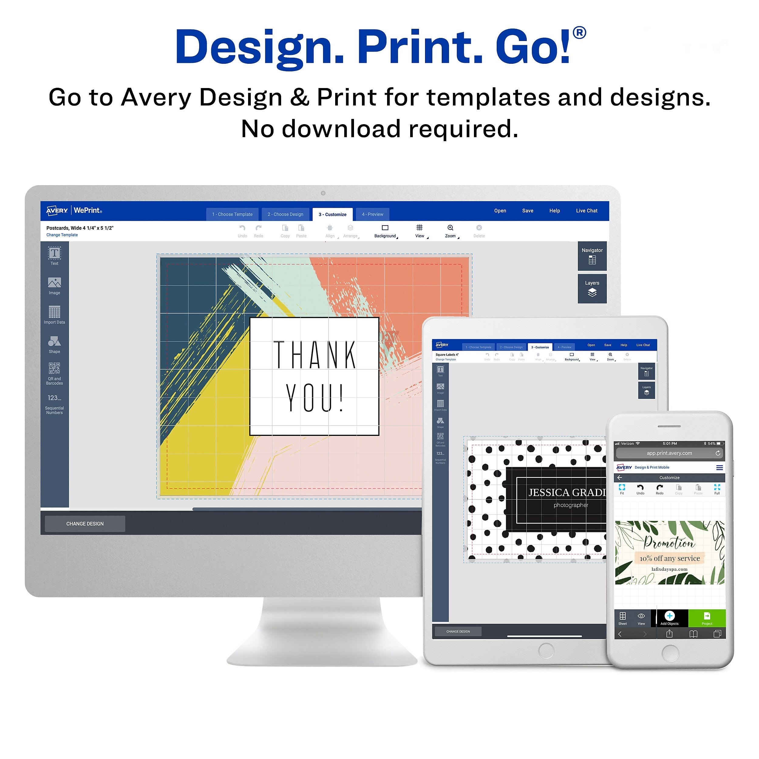 Avery Postcards, Glossy White, 4.25