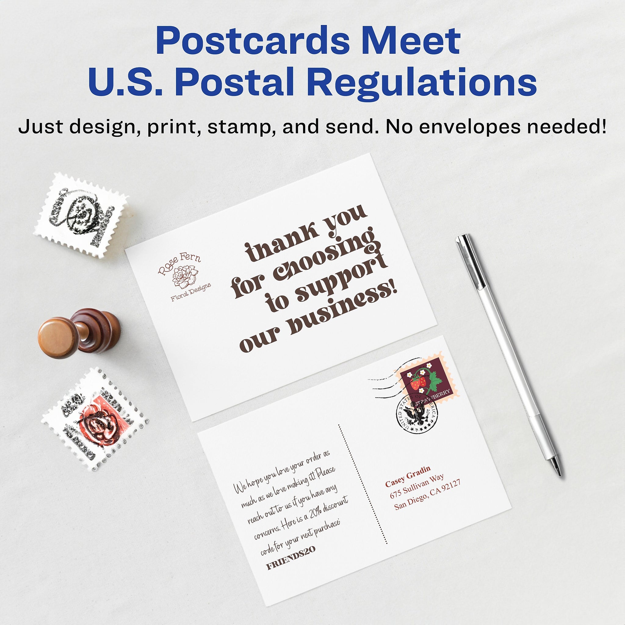 Avery Postcards, Matte White, 4