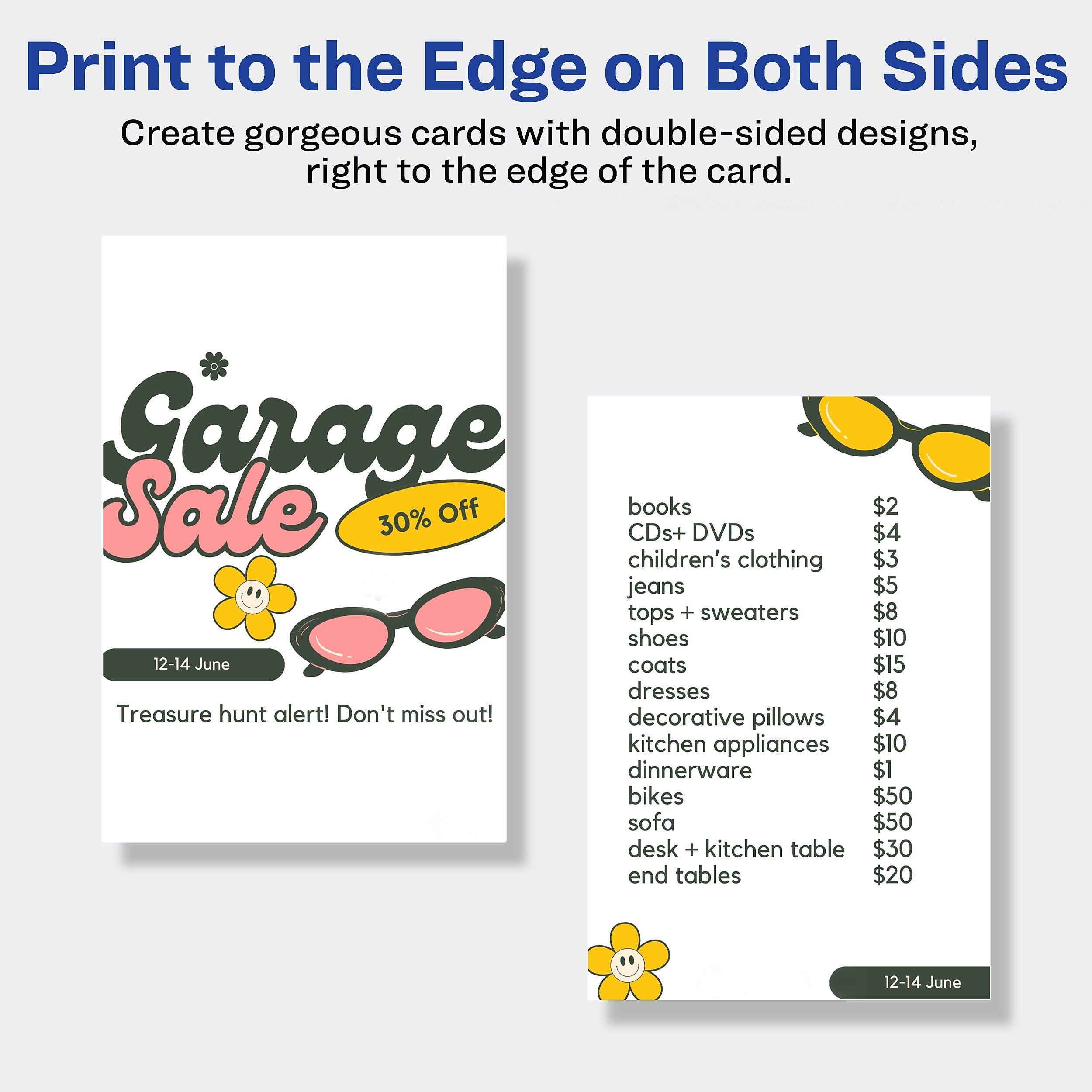 Avery Postcards, Matte White, Print to the Edge, 4