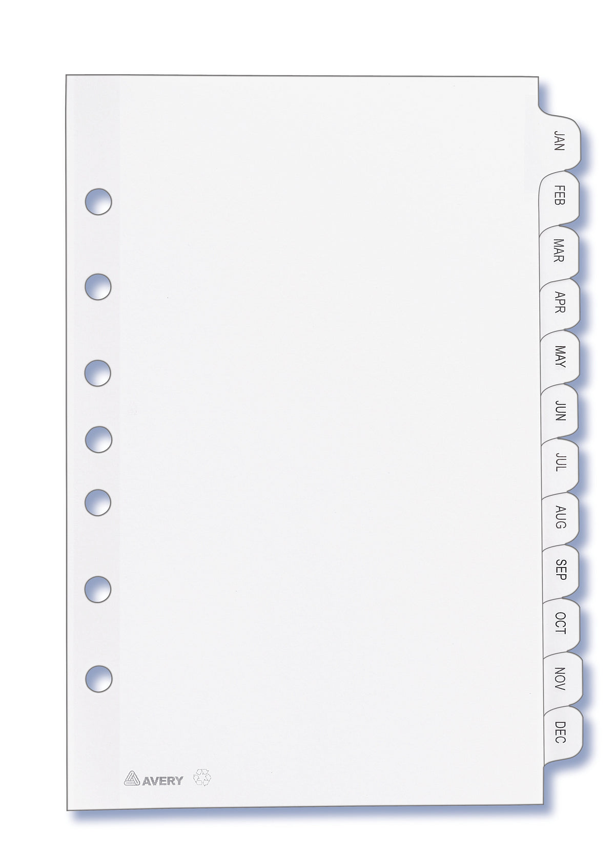 Avery Pre-Printed Mini Paper Dividers, Jan-Dec Tabs, White