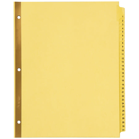 Avery Pre-Printed Paper Dividers with Laminated Tabs, 1-31 Tabs, Buff, Gold Reinforced